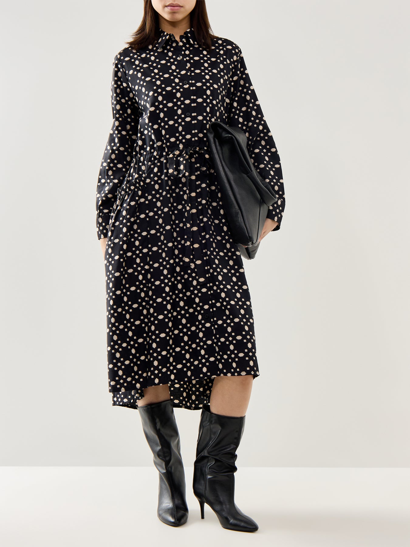 MaNovany Printed Long Sleeve Dress
