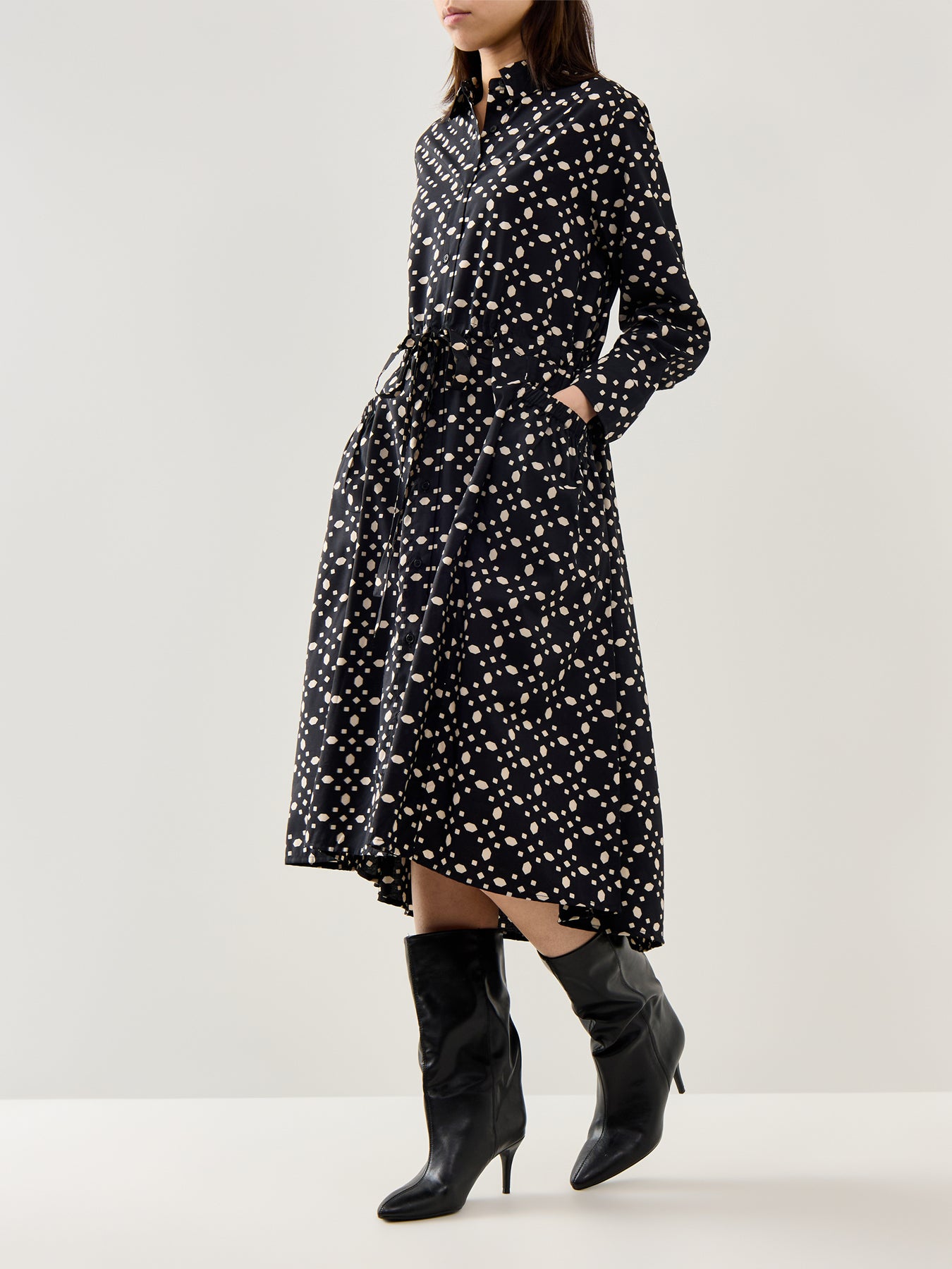 MaNovany Printed Long Sleeve Dress