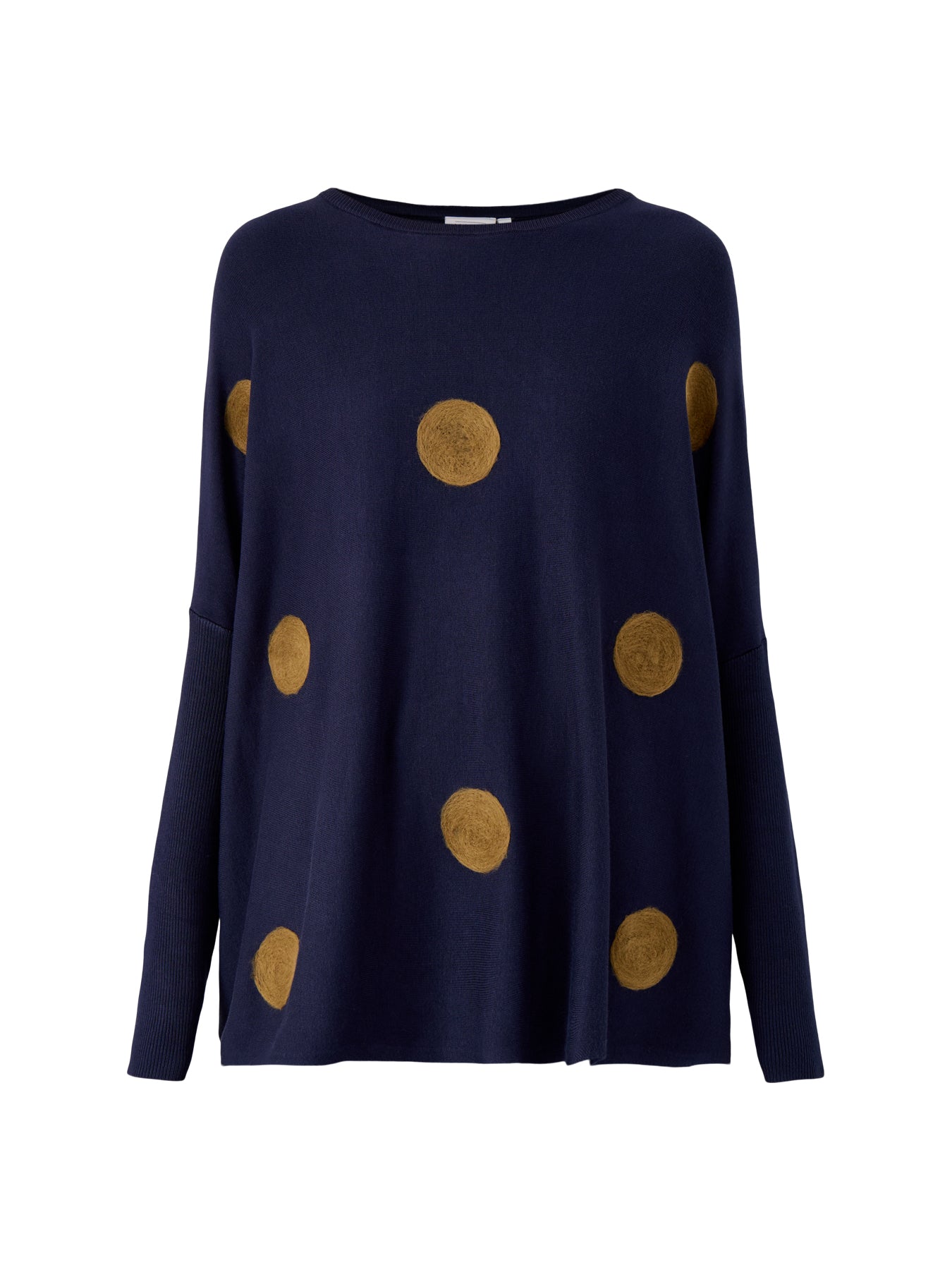 Fanasi Dot Knit Top Navy