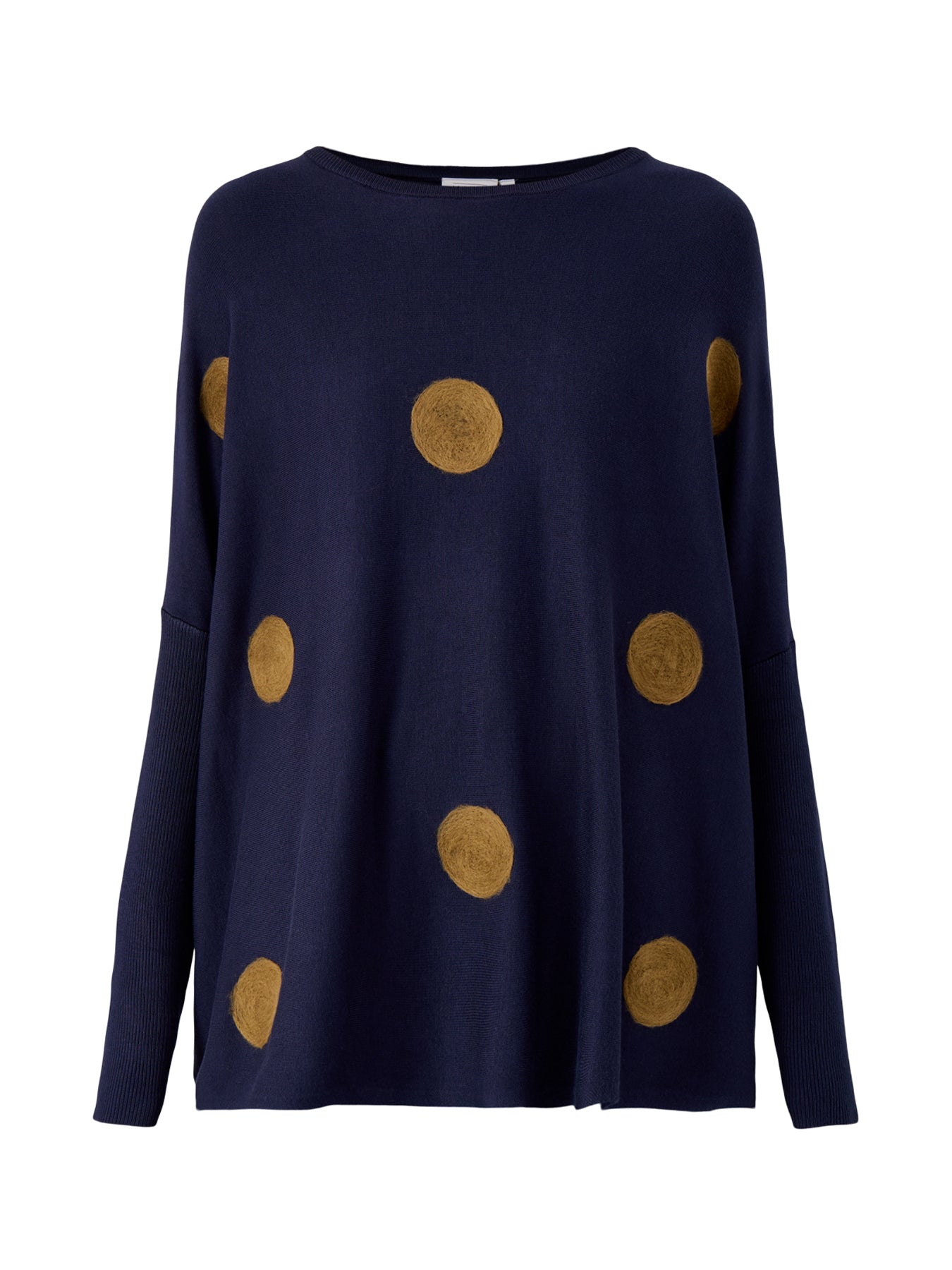 Fanasi Dot Knit Top Navy