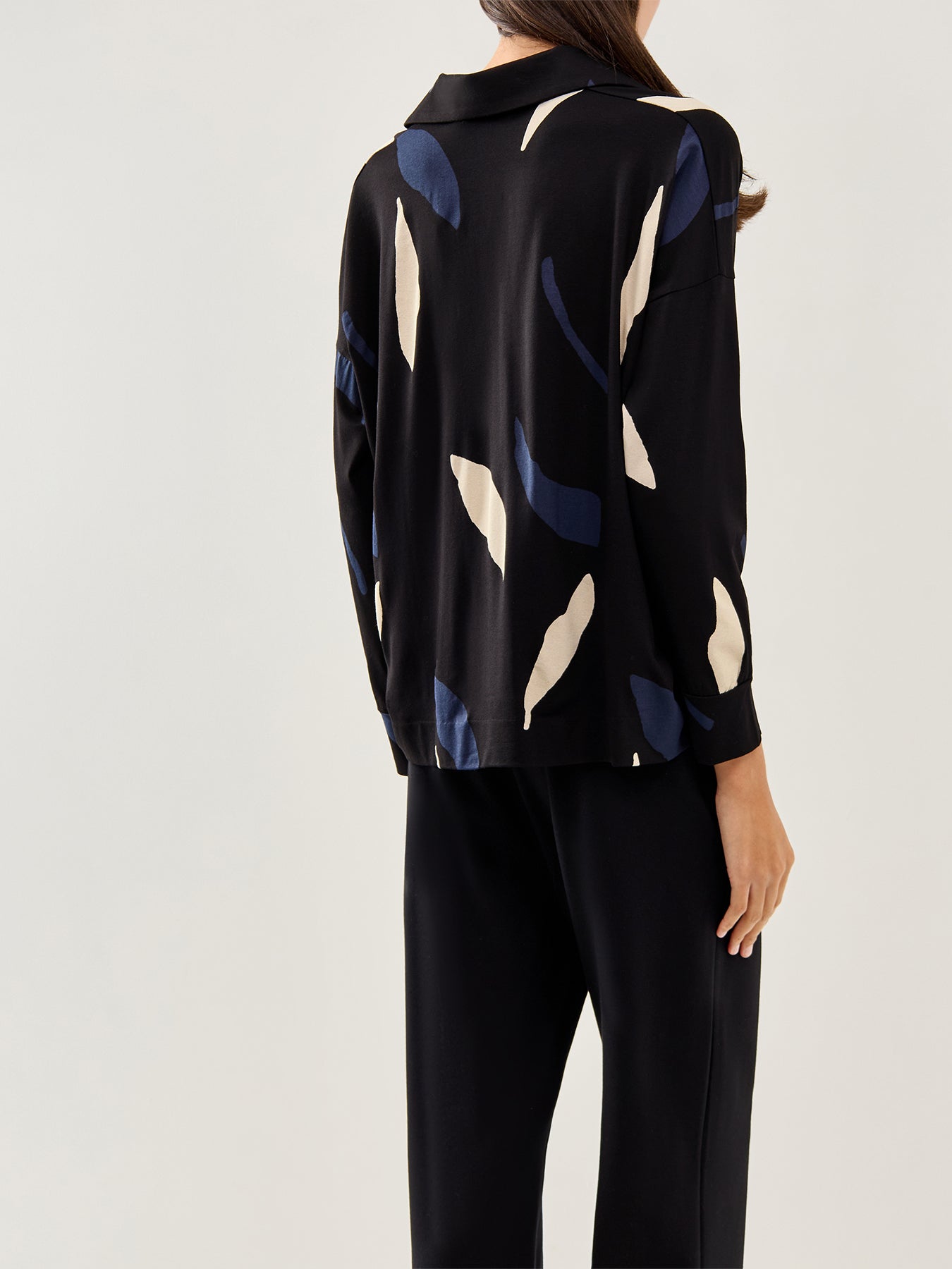Drika Printed Top Navy Blazer