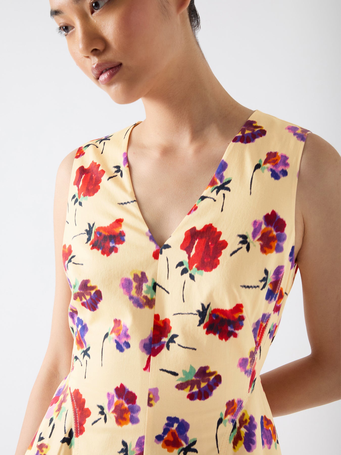 Cream Gaia Birch Multi Cotton Flower Dress