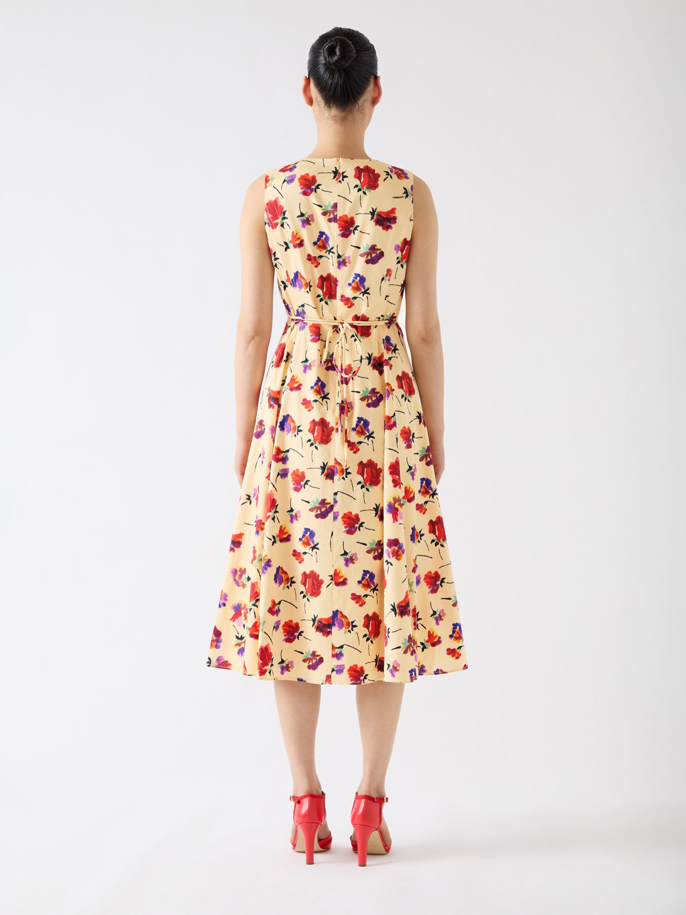 Cream Gaia Birch Multi Cotton Flower Dress