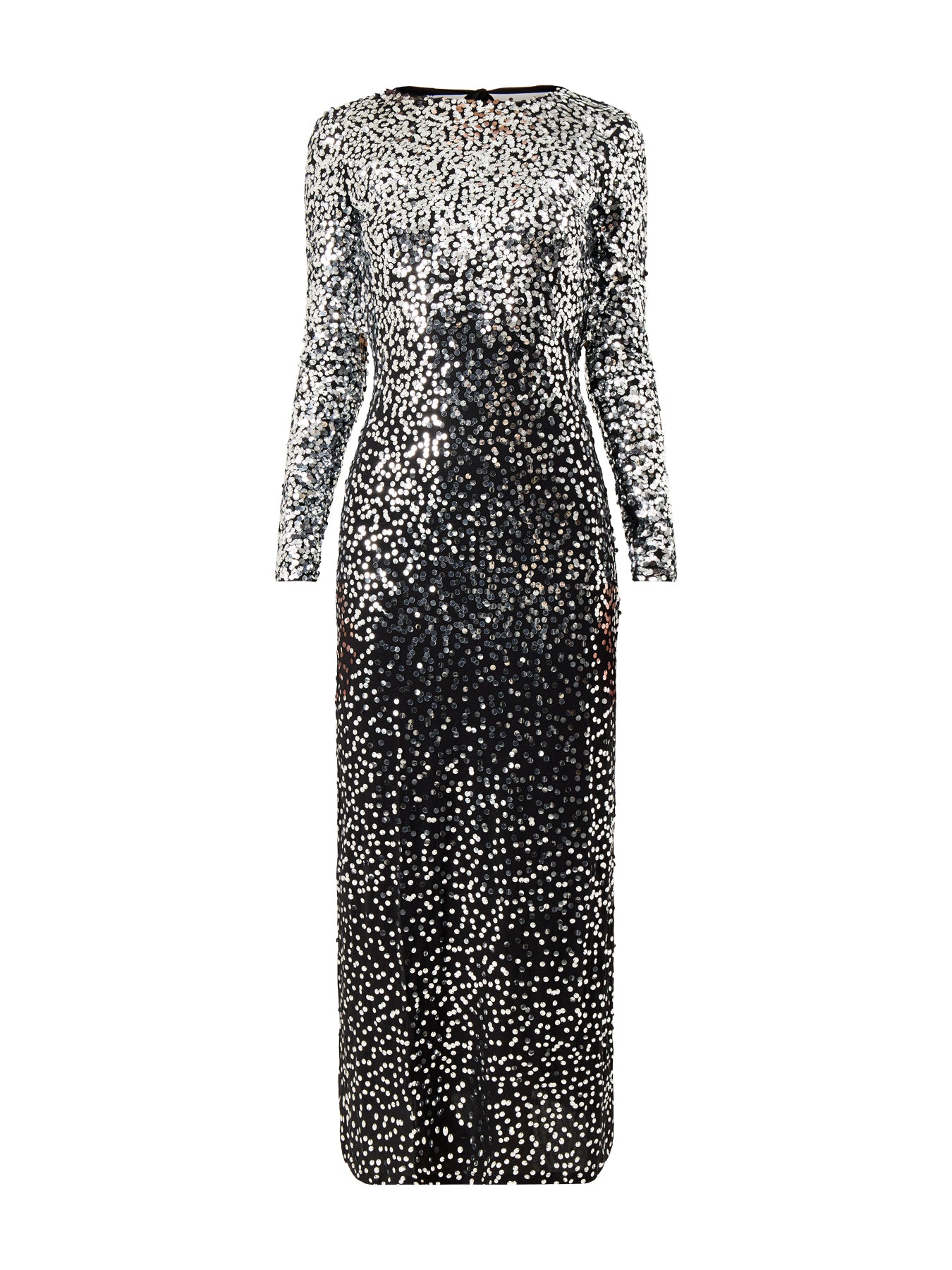 Sequin Ombre Long Sleeve Maxi Gown