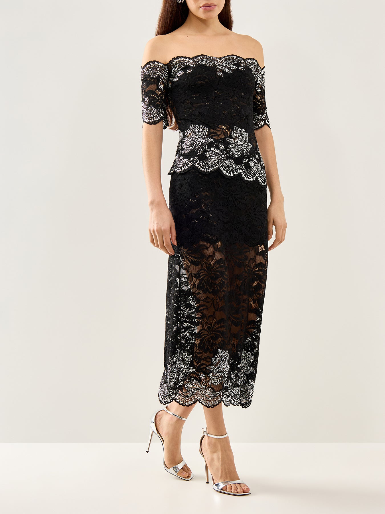 Jupe Midi Lace Skirt