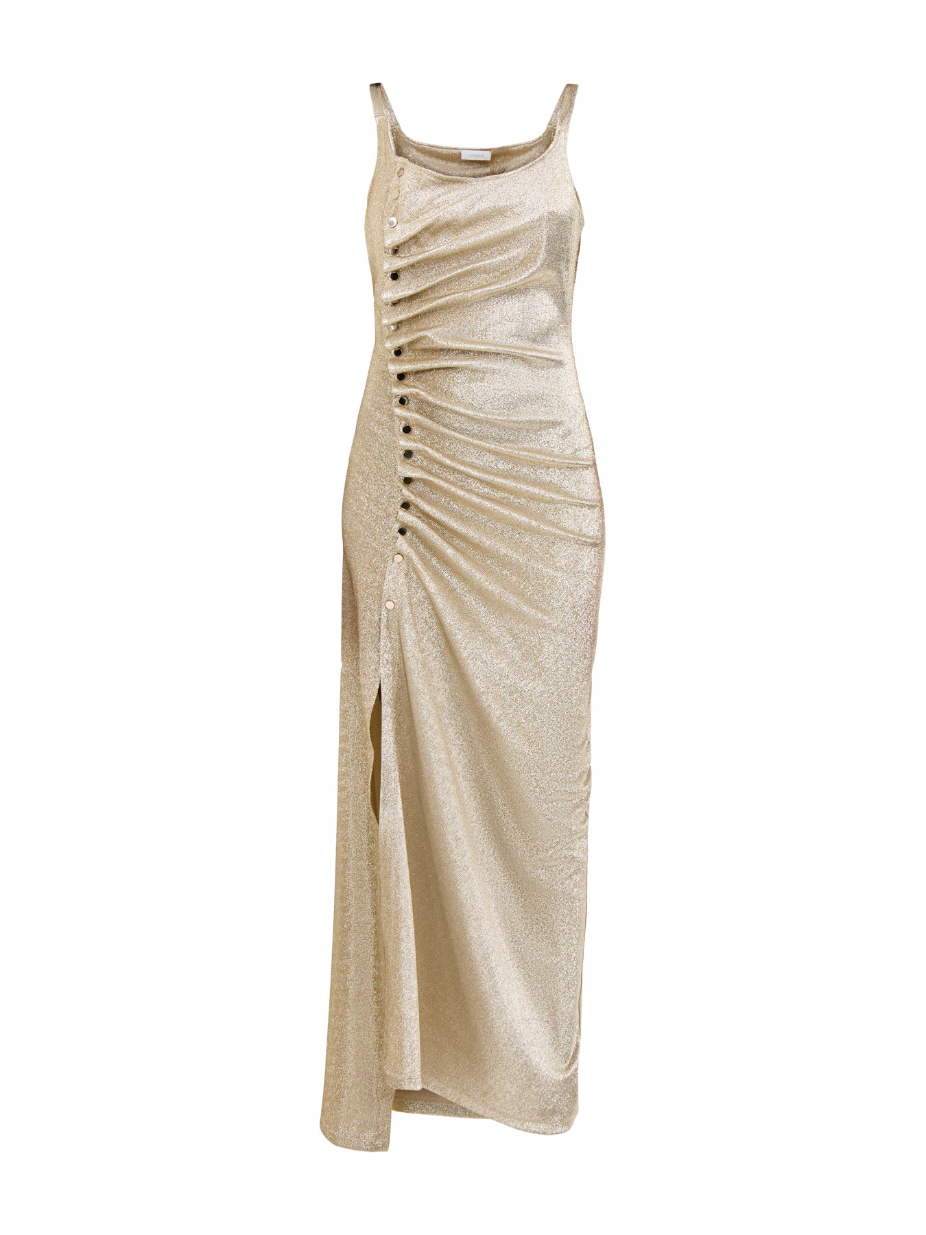 Robe Side Button Strappy Maxi Silver Gold Silver Gold