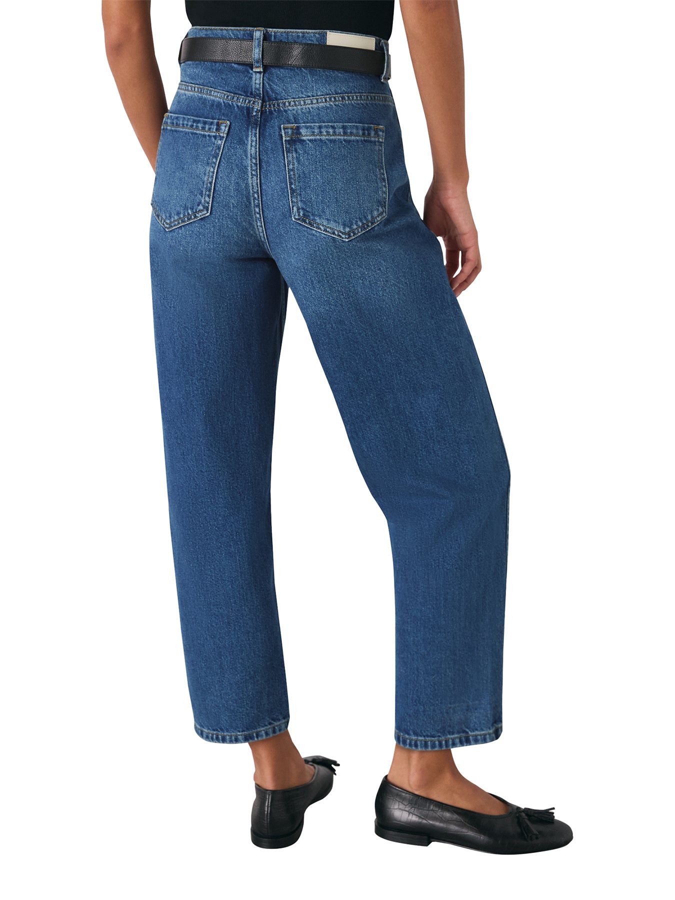 Denim High Waist Barrel Leg Jean