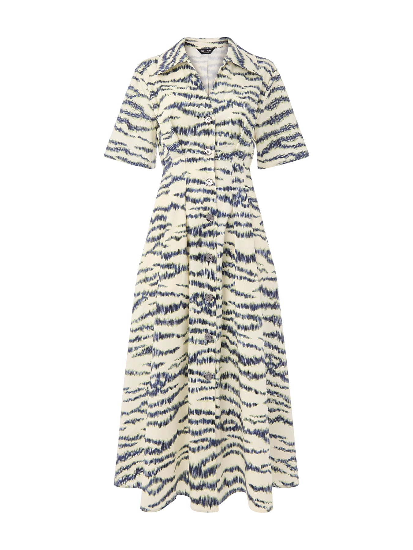 Ivory/Multi Feathered Tiger Midi Dress
