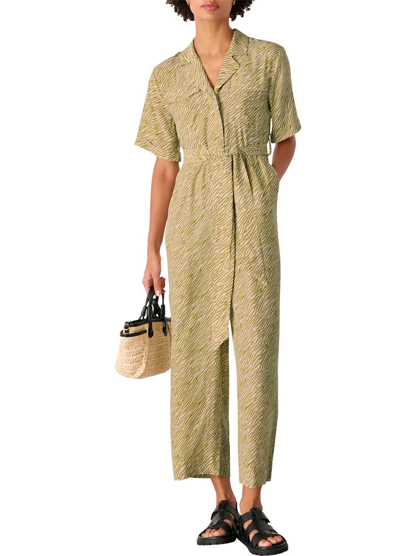 Green/Multi Kelly Tiger Flame Jumpsuit