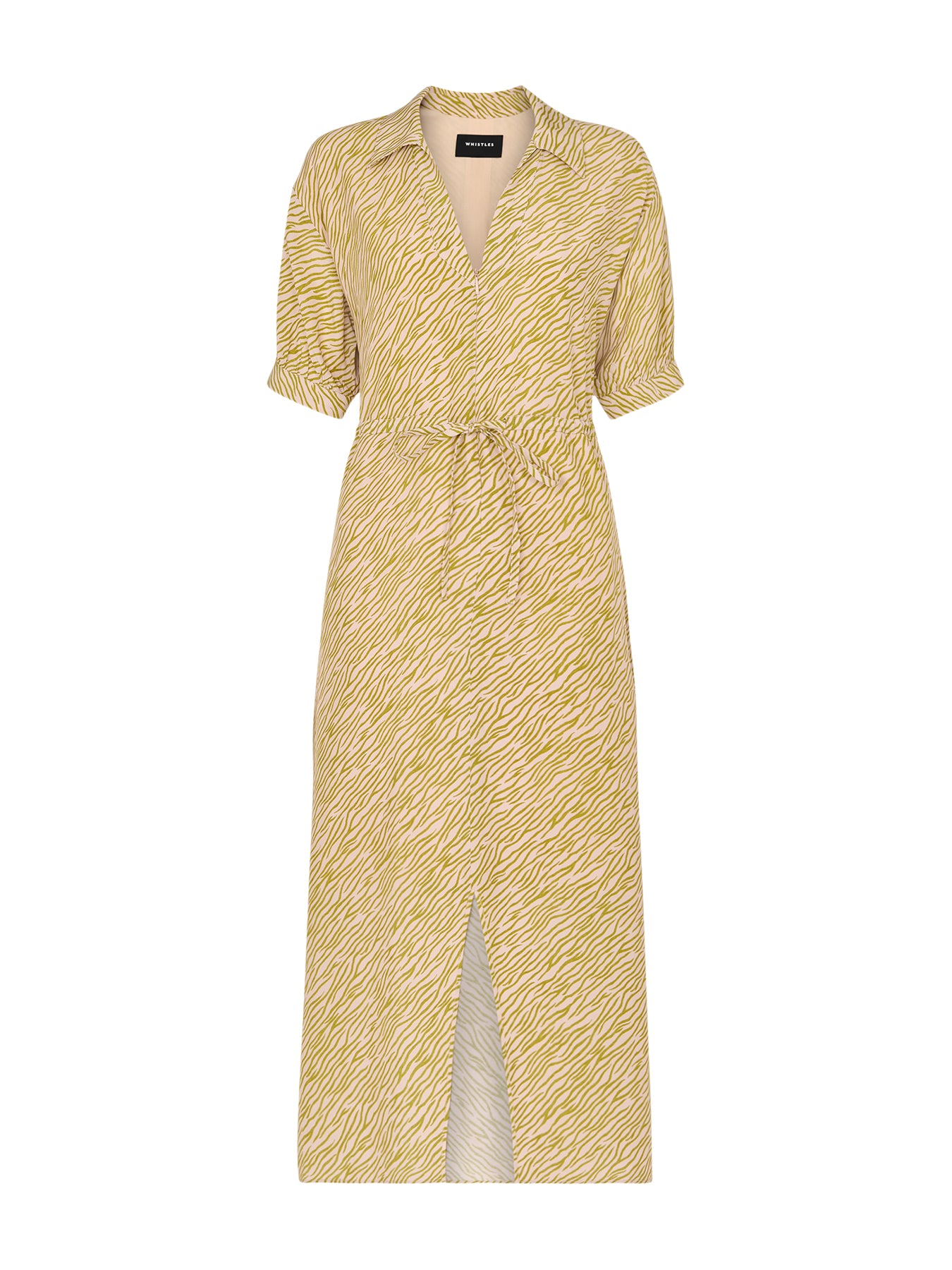 Green/Multi Tiger Flame Midi Dress