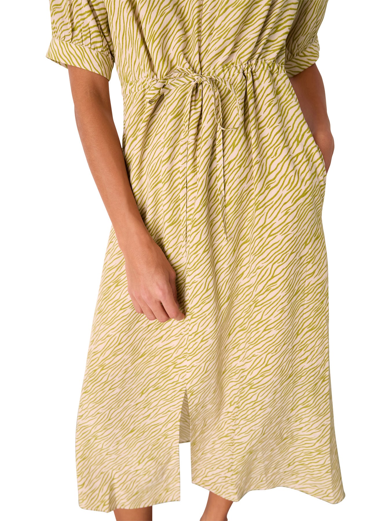 Green/Multi Tiger Flame Midi Dress