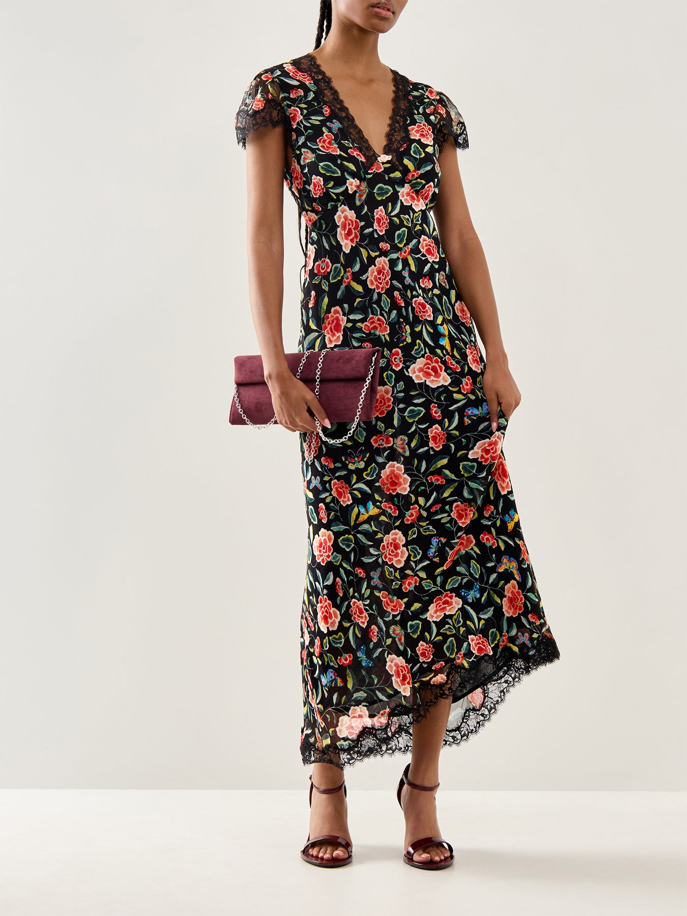 Clarice Midi Dress Butterfly Floral Print