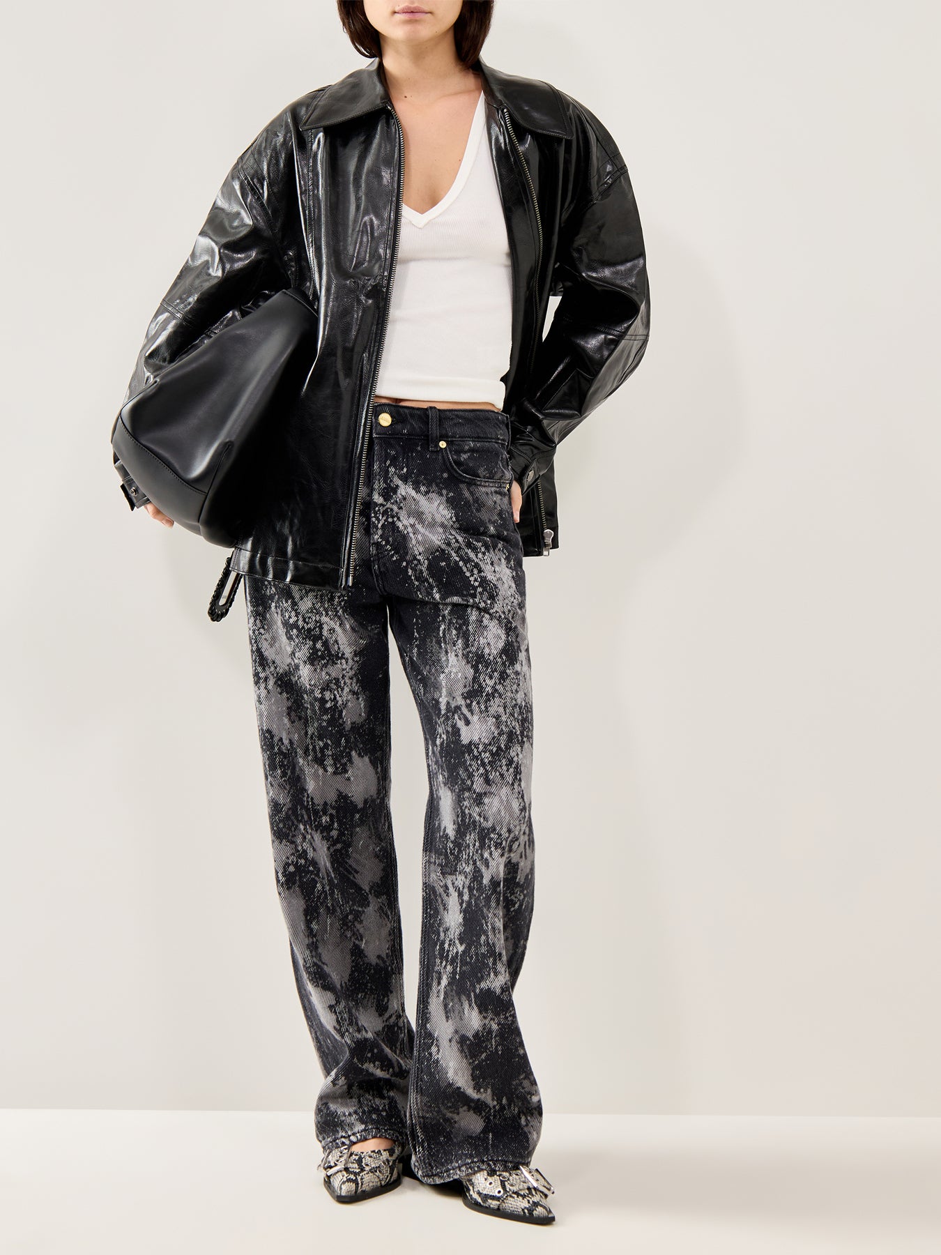 Sloane Vegan Leather Jacket Black