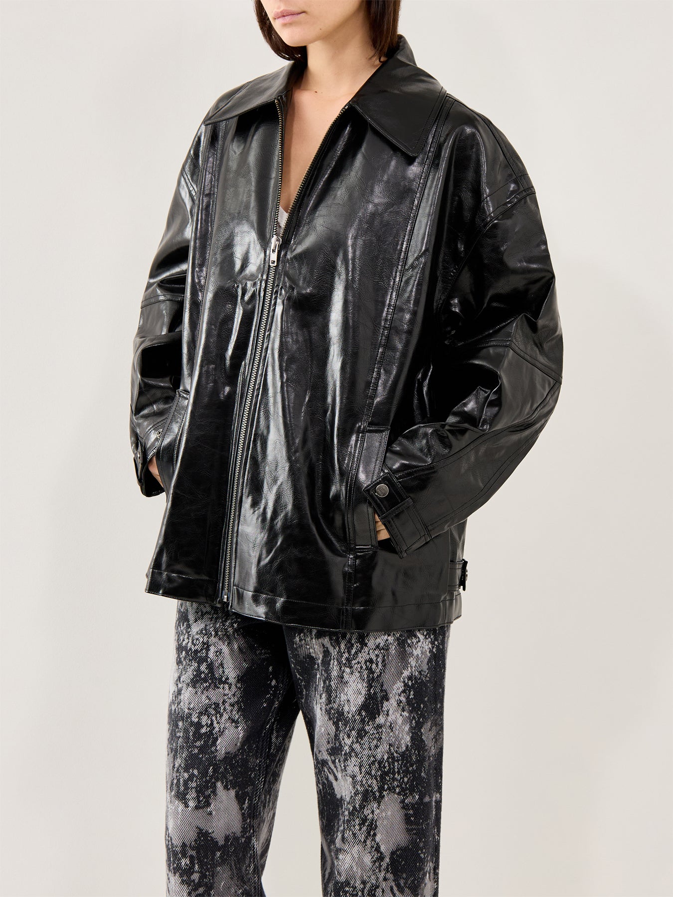 Sloane Vegan Leather Jacket Black