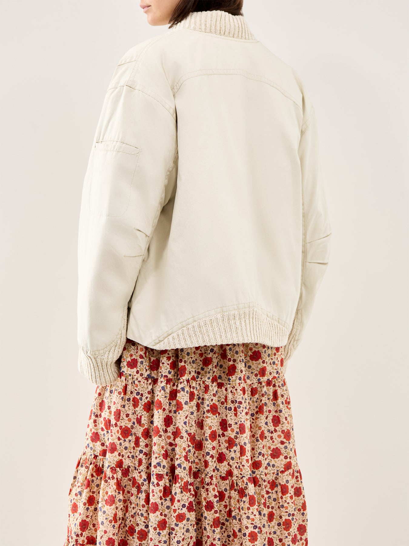Jax Washed Bomber Jacket Almond