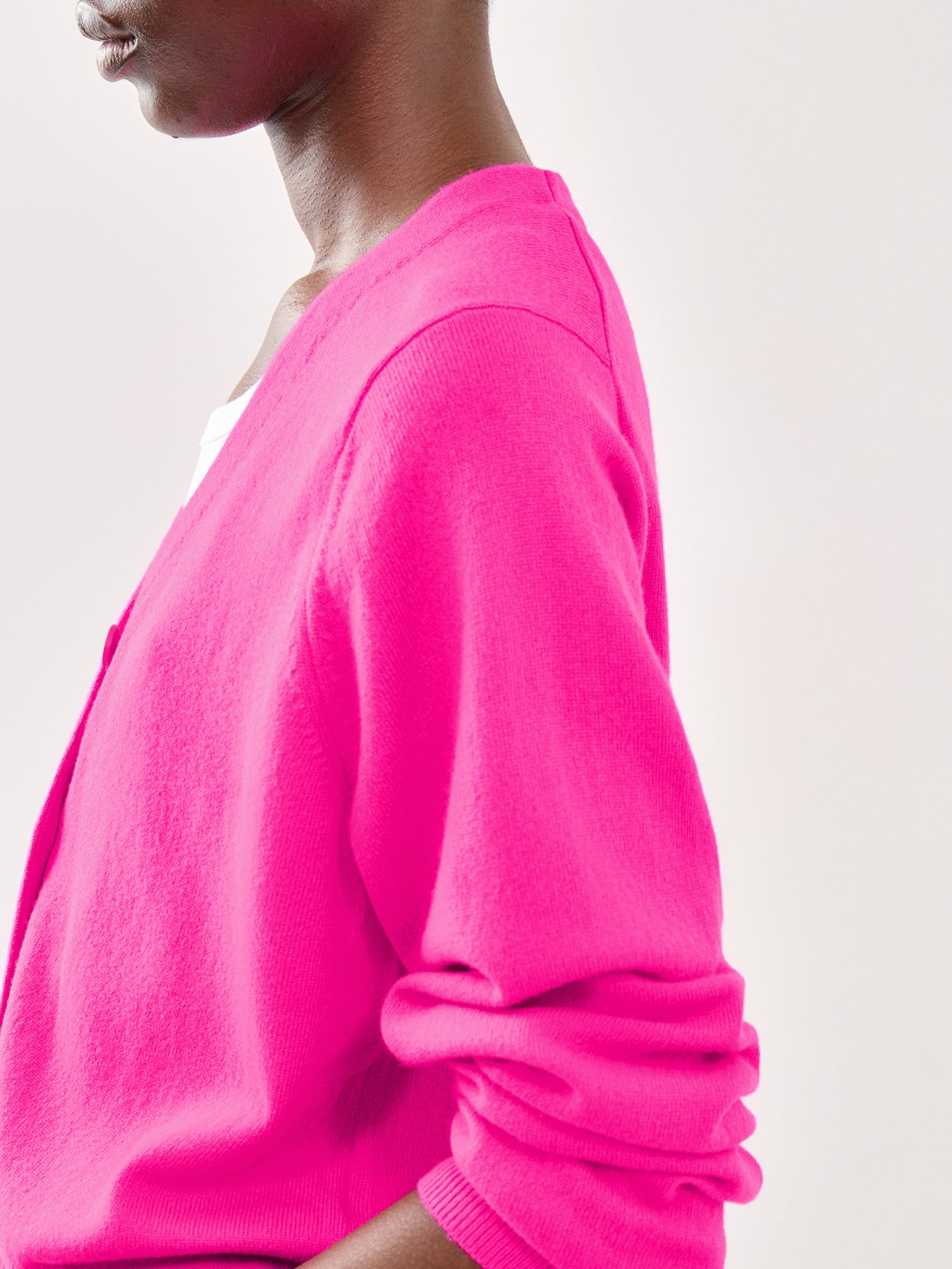 Cropped Boxy Cardigan Pink