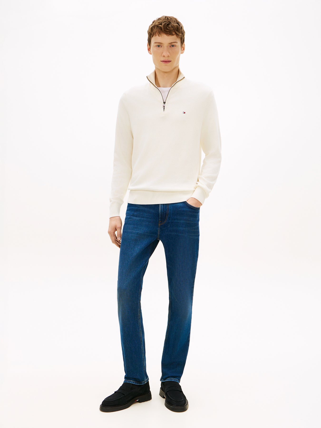 Half-Zip Jumper With Cashmere Cream