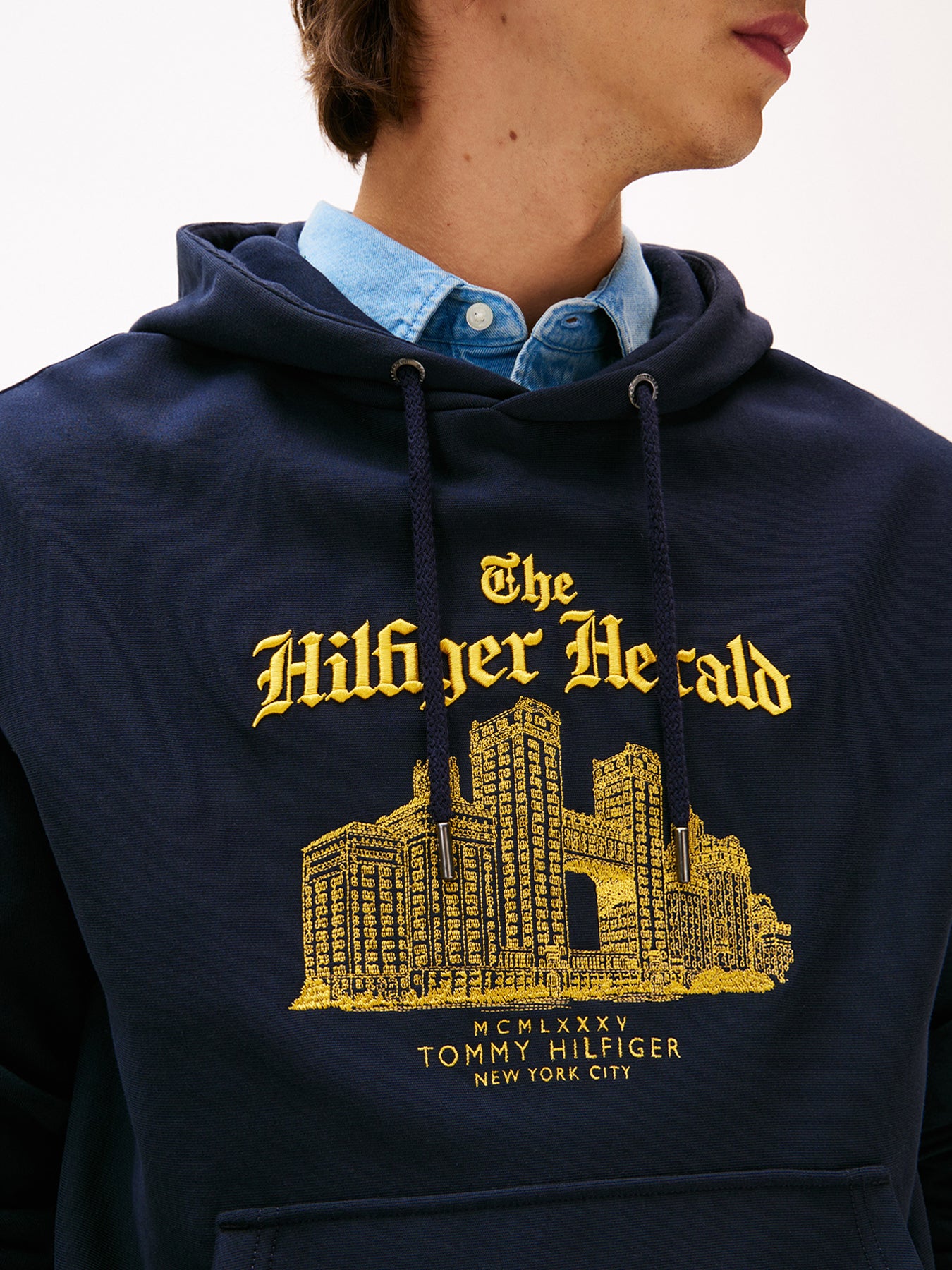 Logo Embroidery Relaxed Drawstring Hoody