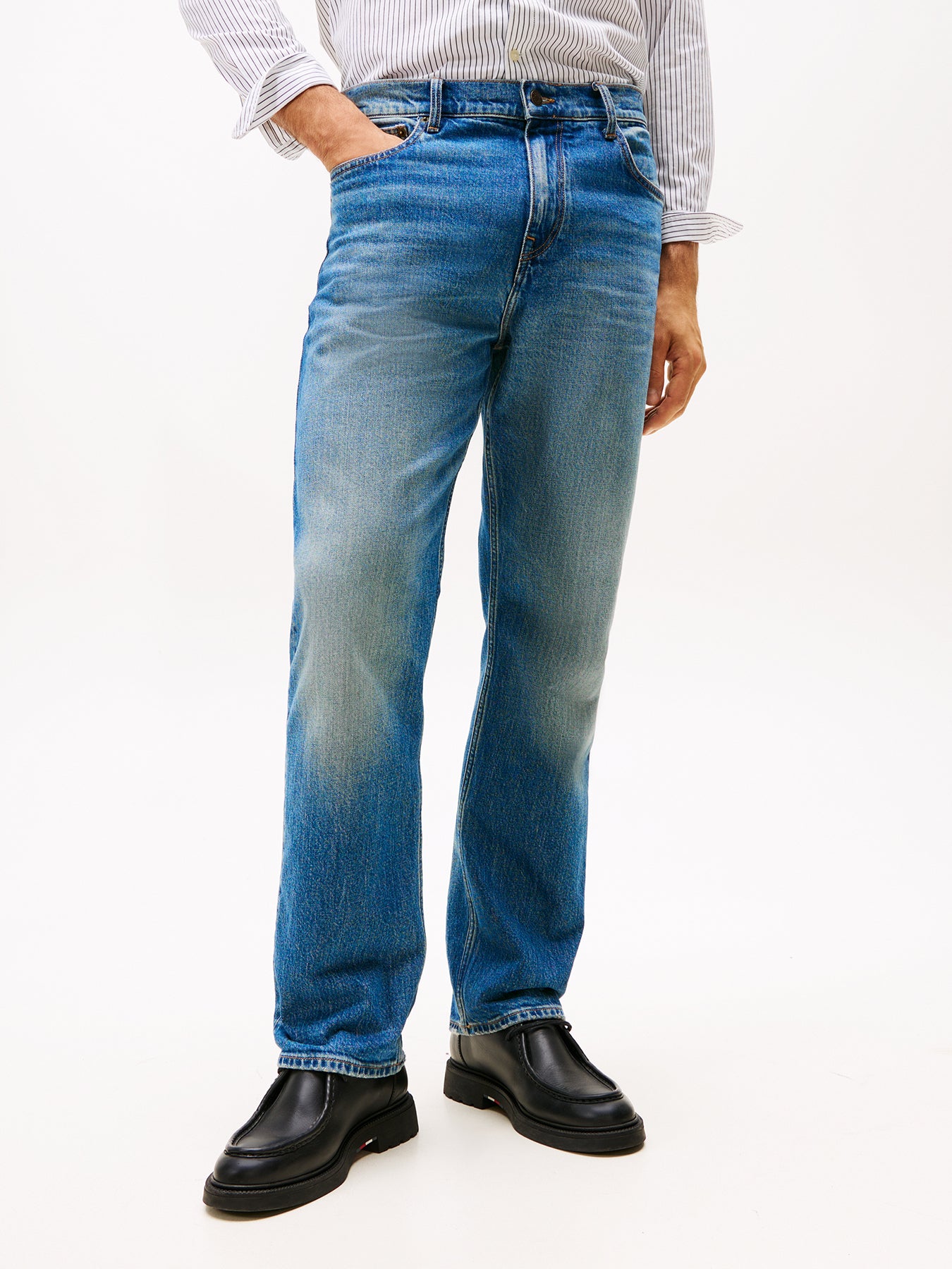 Relaxed Straight Leg Jeans Blue