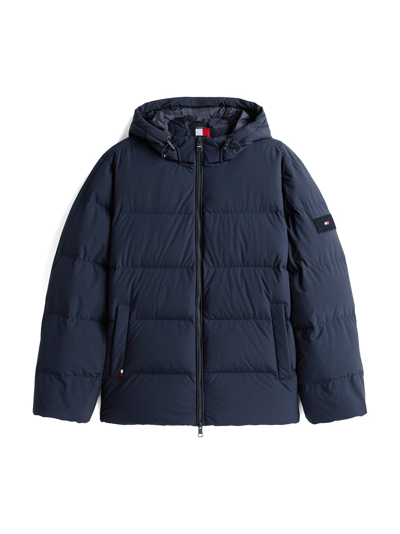 Water Repellent Down Hooded Puffer Jacket Blue