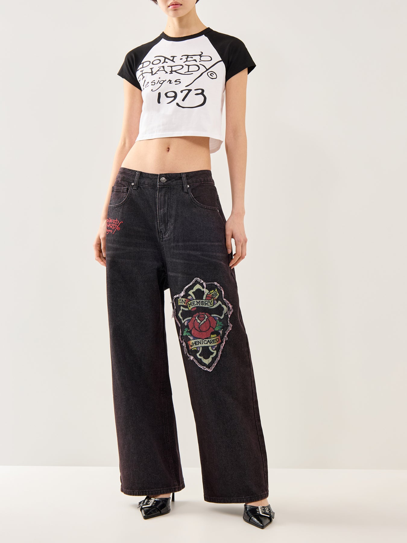 Drawn Panther Ringer T-Shirt White