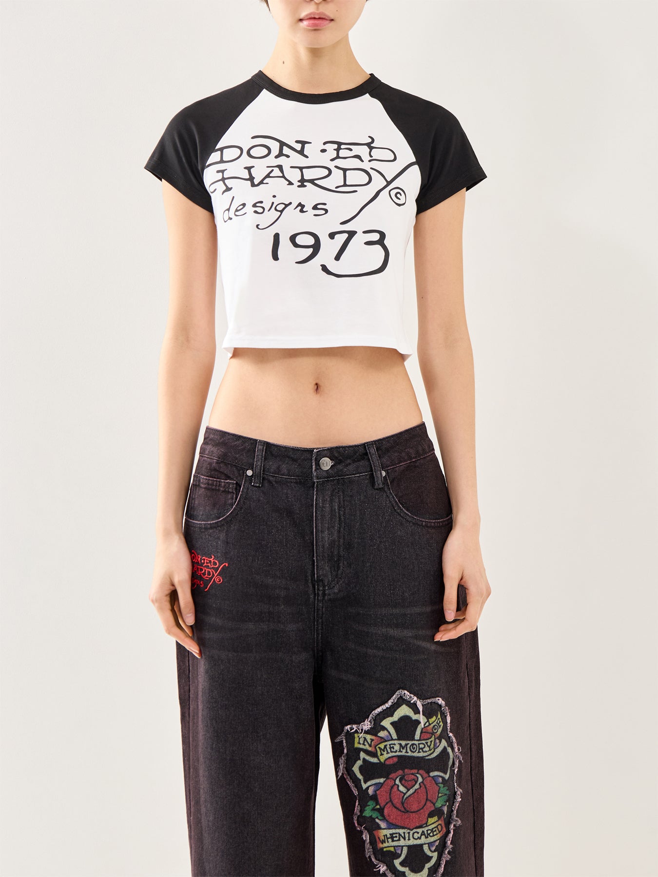 Drawn Panther Ringer T-Shirt White