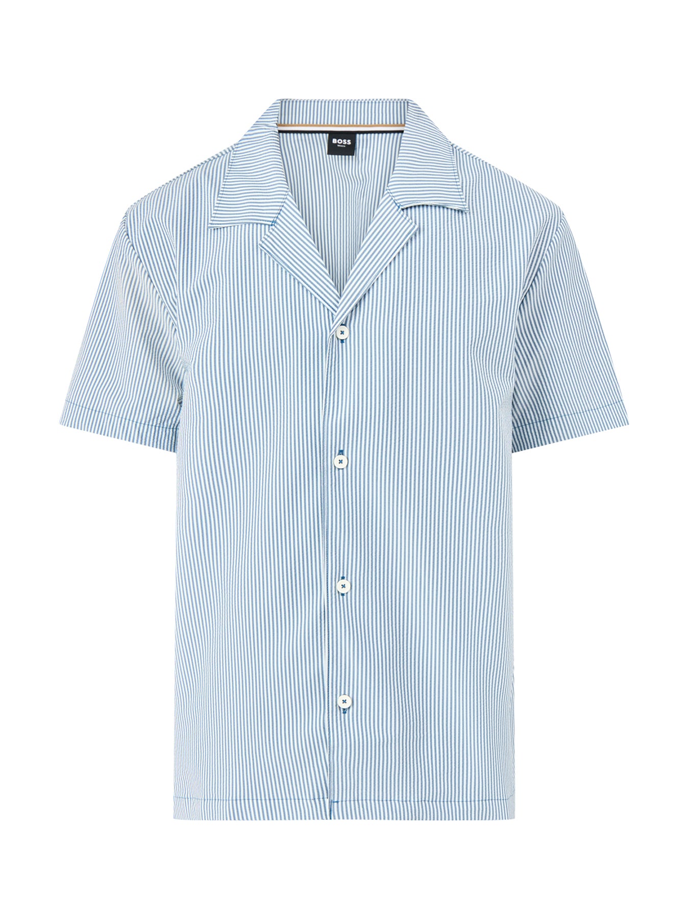 Seersucker Stripe Shirt Blue