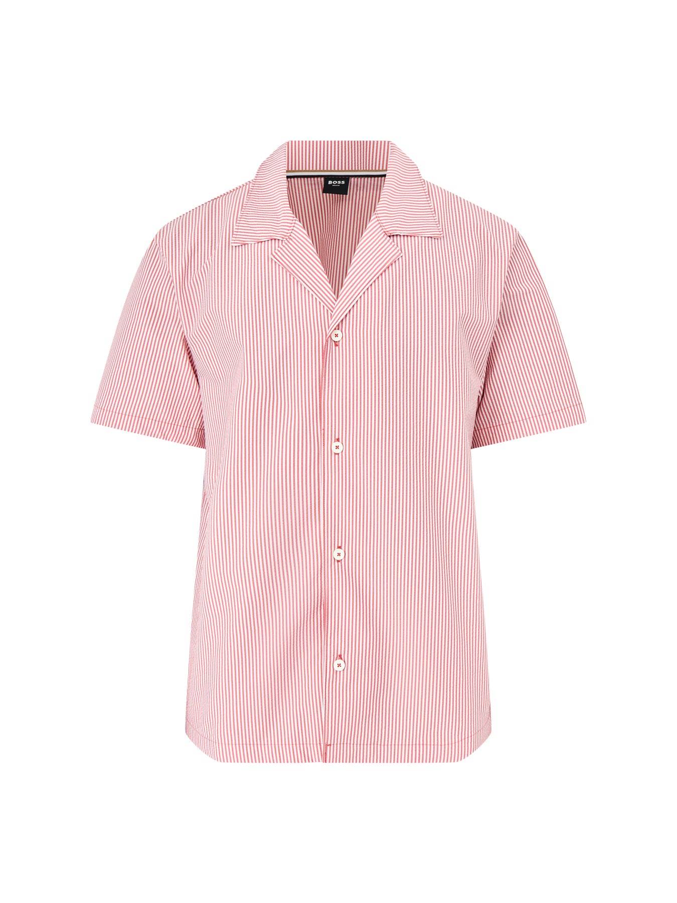 Seersucker Stripe Shirt Red