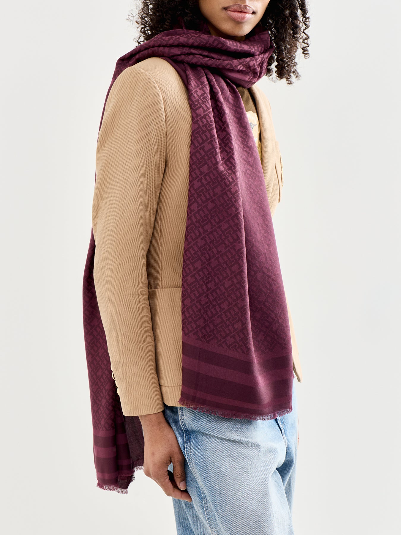 Monogram Scarf Burgundy
