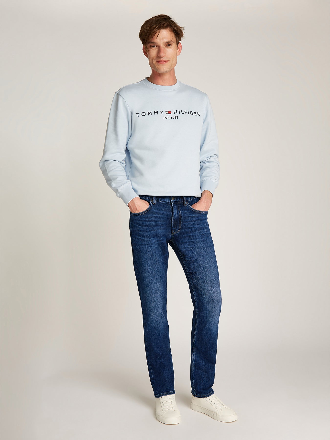 Denton Straight Leg Jeans Dark Blue Cotton