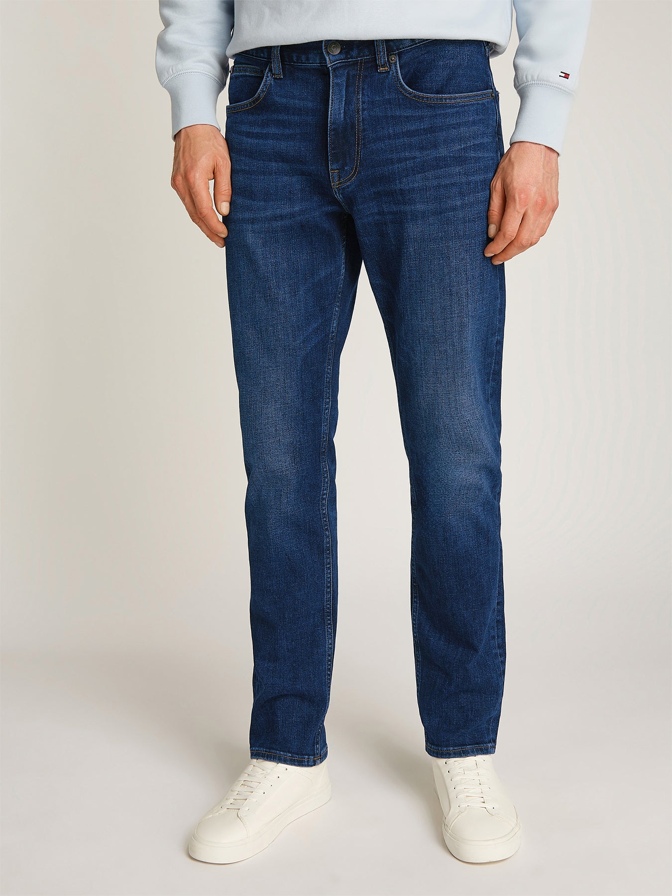 Denton Straight Leg Jeans Dark Blue Cotton