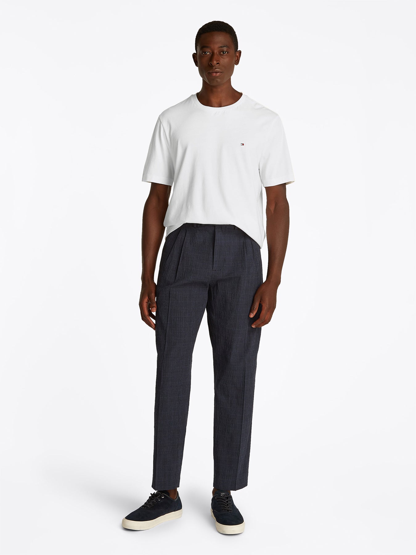 Flag Embroidery Crew Neck T-Shirt White