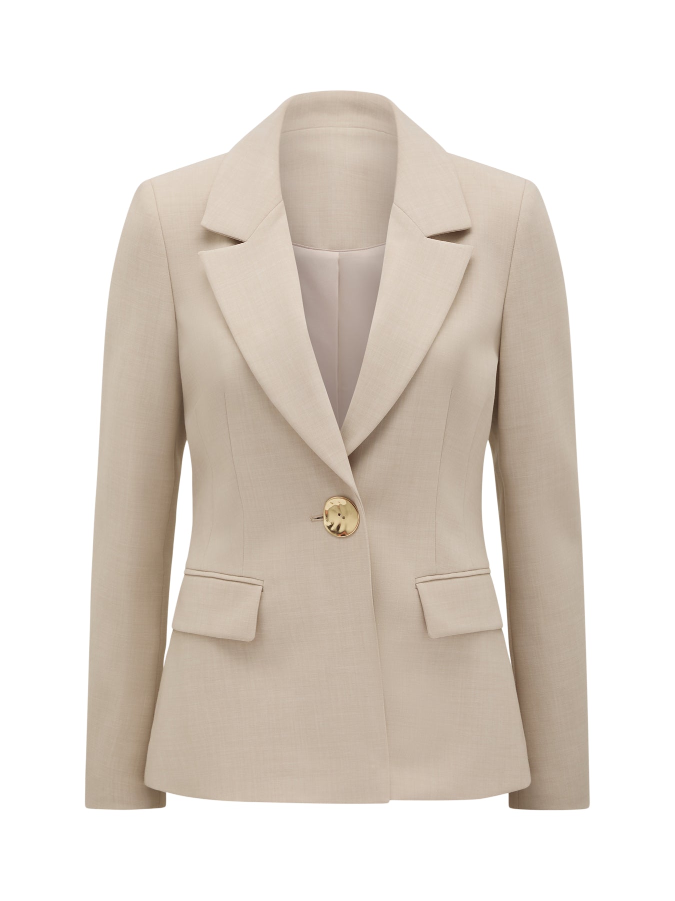 Lulu Gold Button Blazer Milk Marle Suit