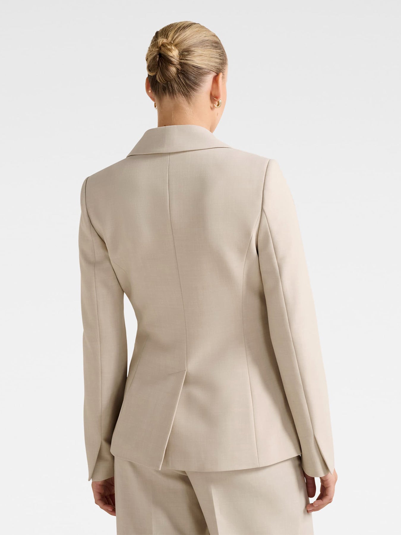 Lulu Gold Button Blazer Milk Marle Suit