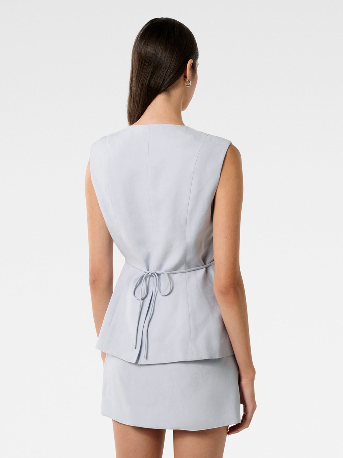 Kimberly Shoulder Waistcoat Top Blue
