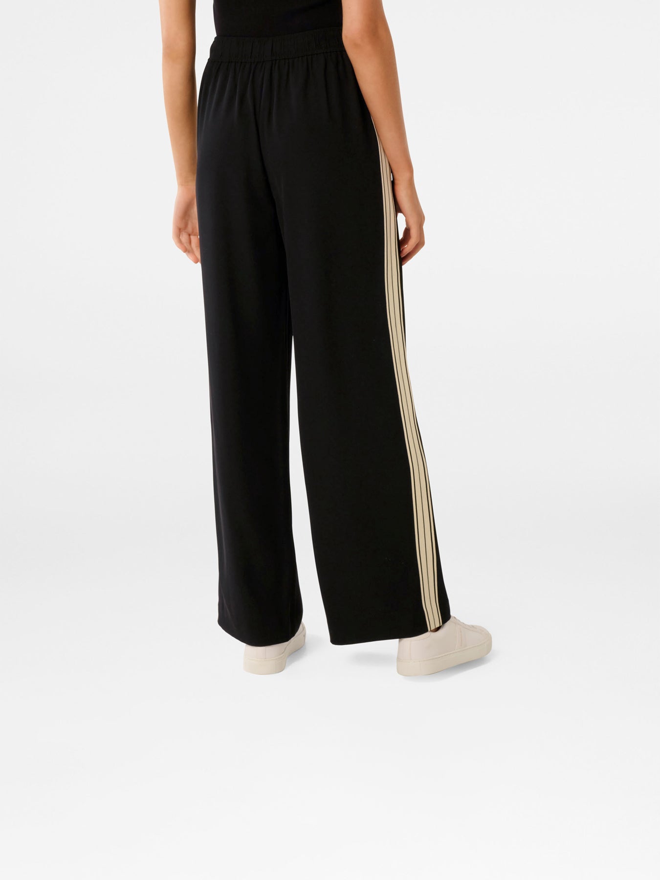 Aleyna Side Stripe Wide Leg Pants Black