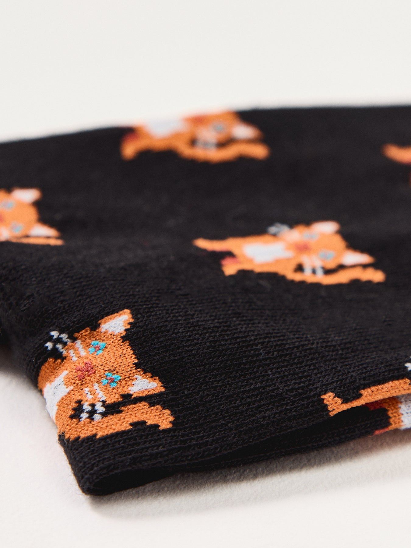 Miro Cat Patterned Socks Black