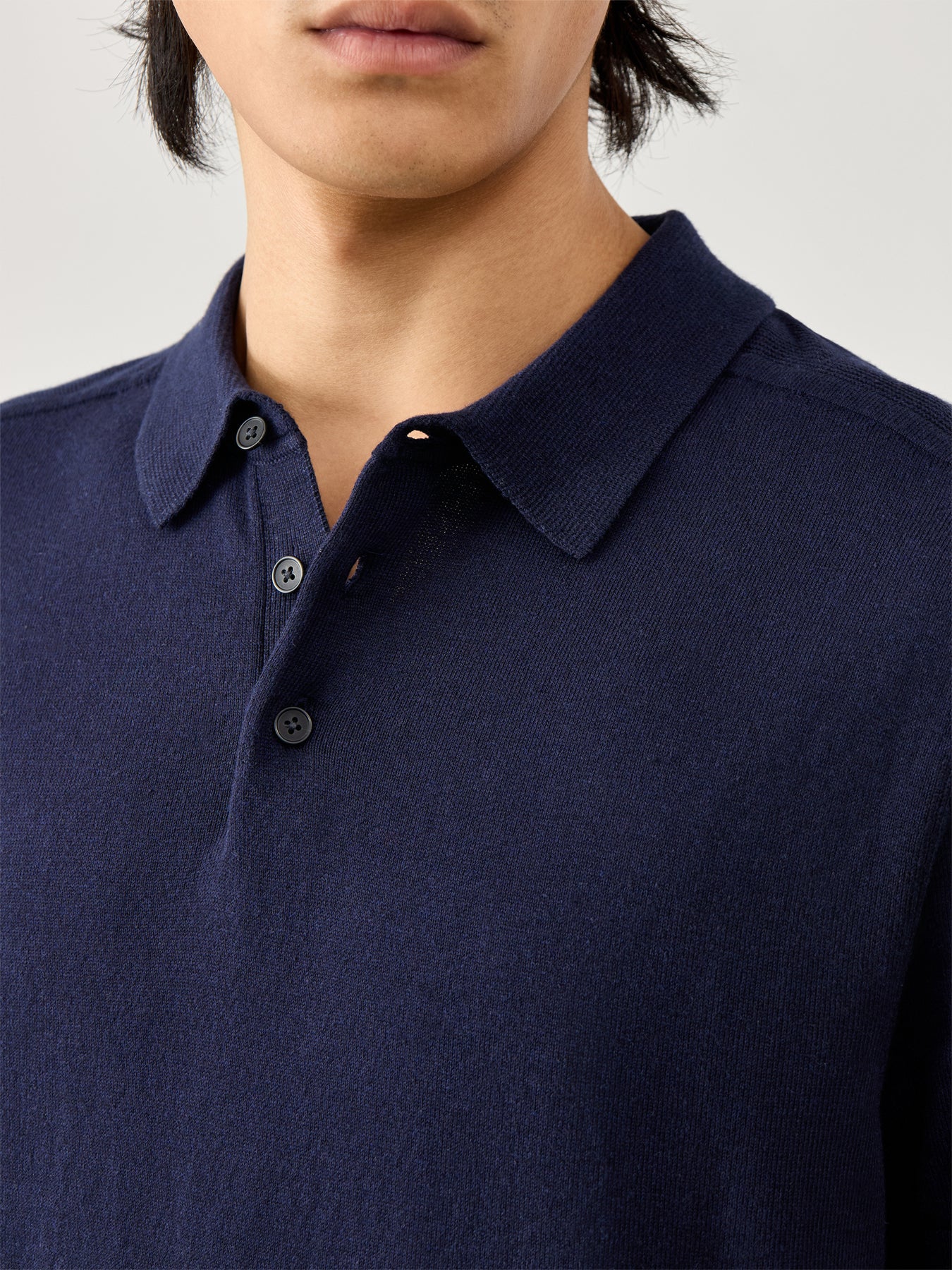 Short Sleeves Knitwear Polo Navy Blazer Melange