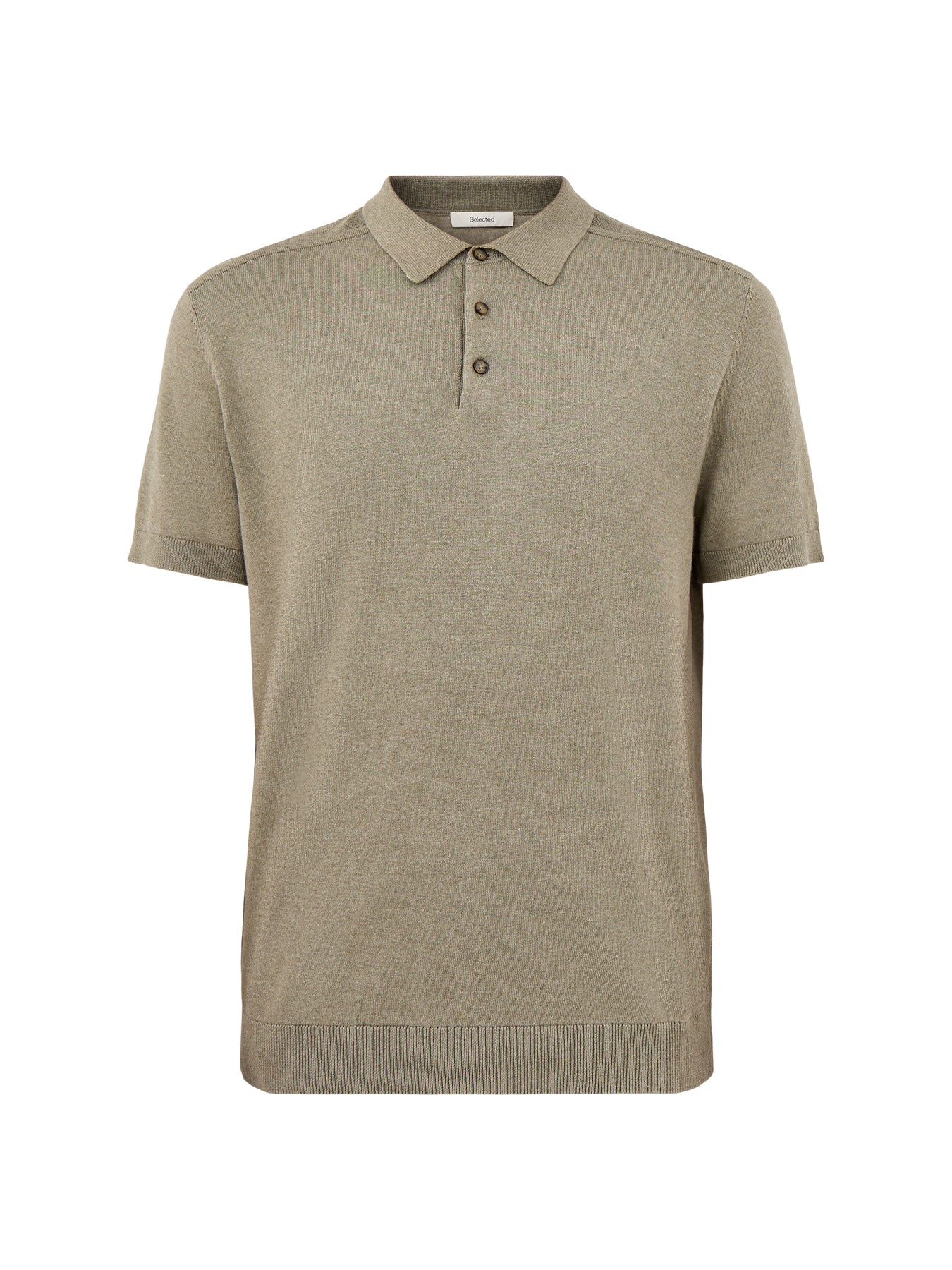 Short Sleeves Knitwear Polo Vetiver Melange
