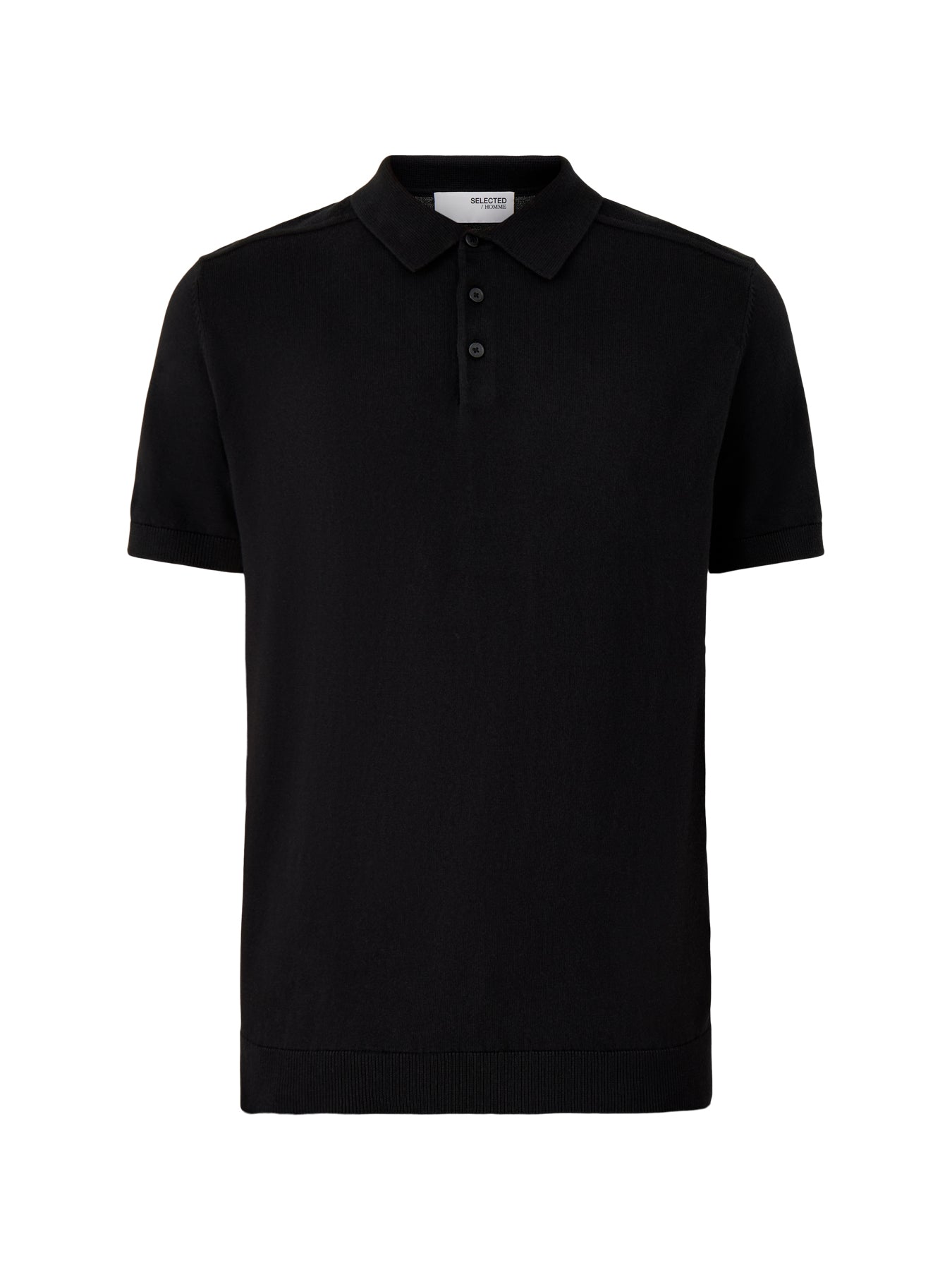 Short Sleeves Knitwear Polo Black