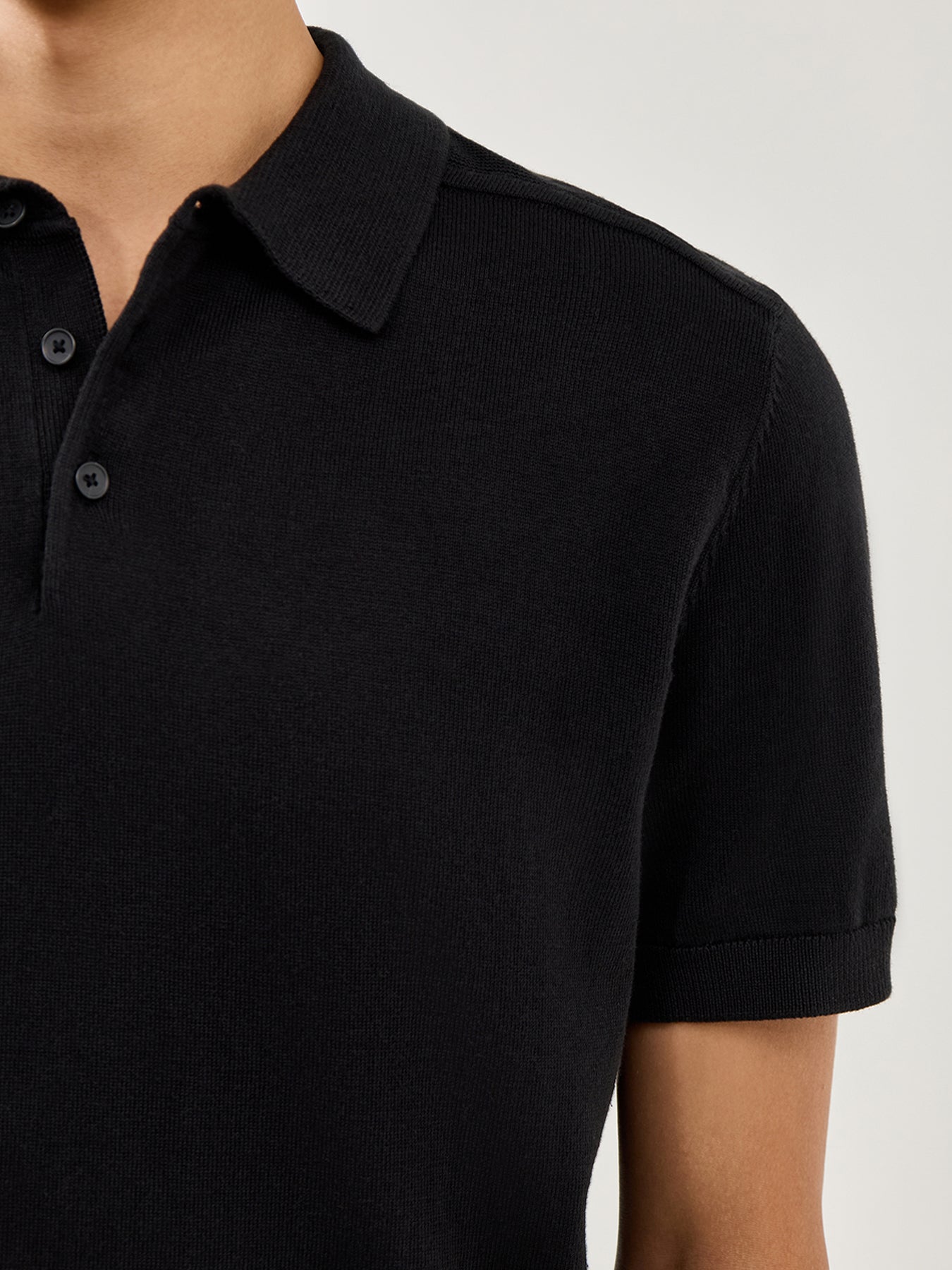 Short Sleeves Knitwear Polo Black