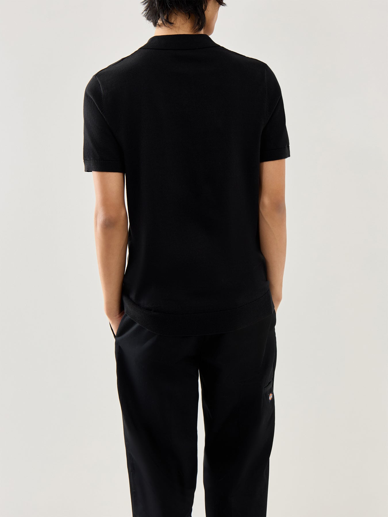 Short Sleeves Knitwear Polo Black