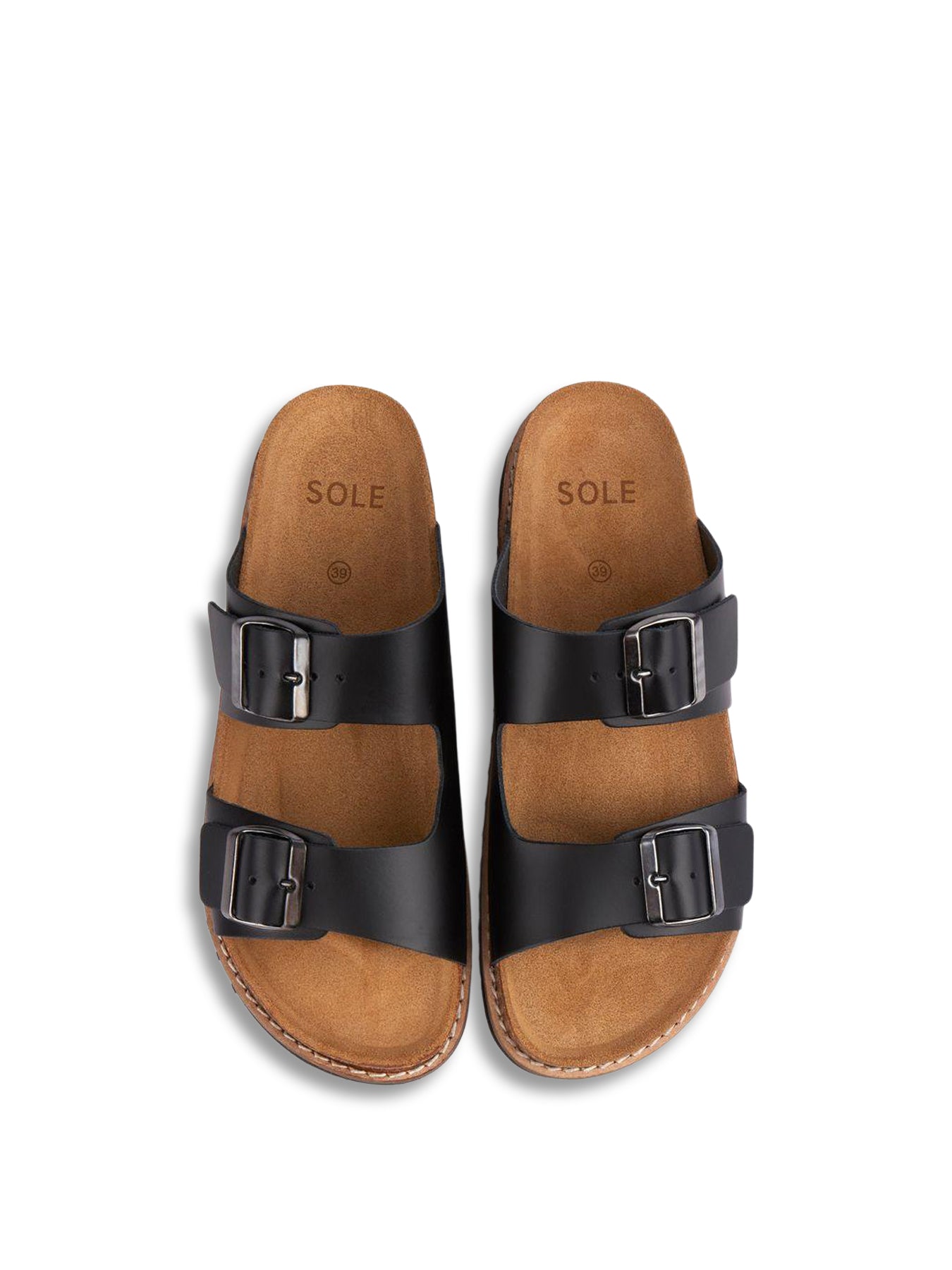 Gerti Footbed Sandals Black
