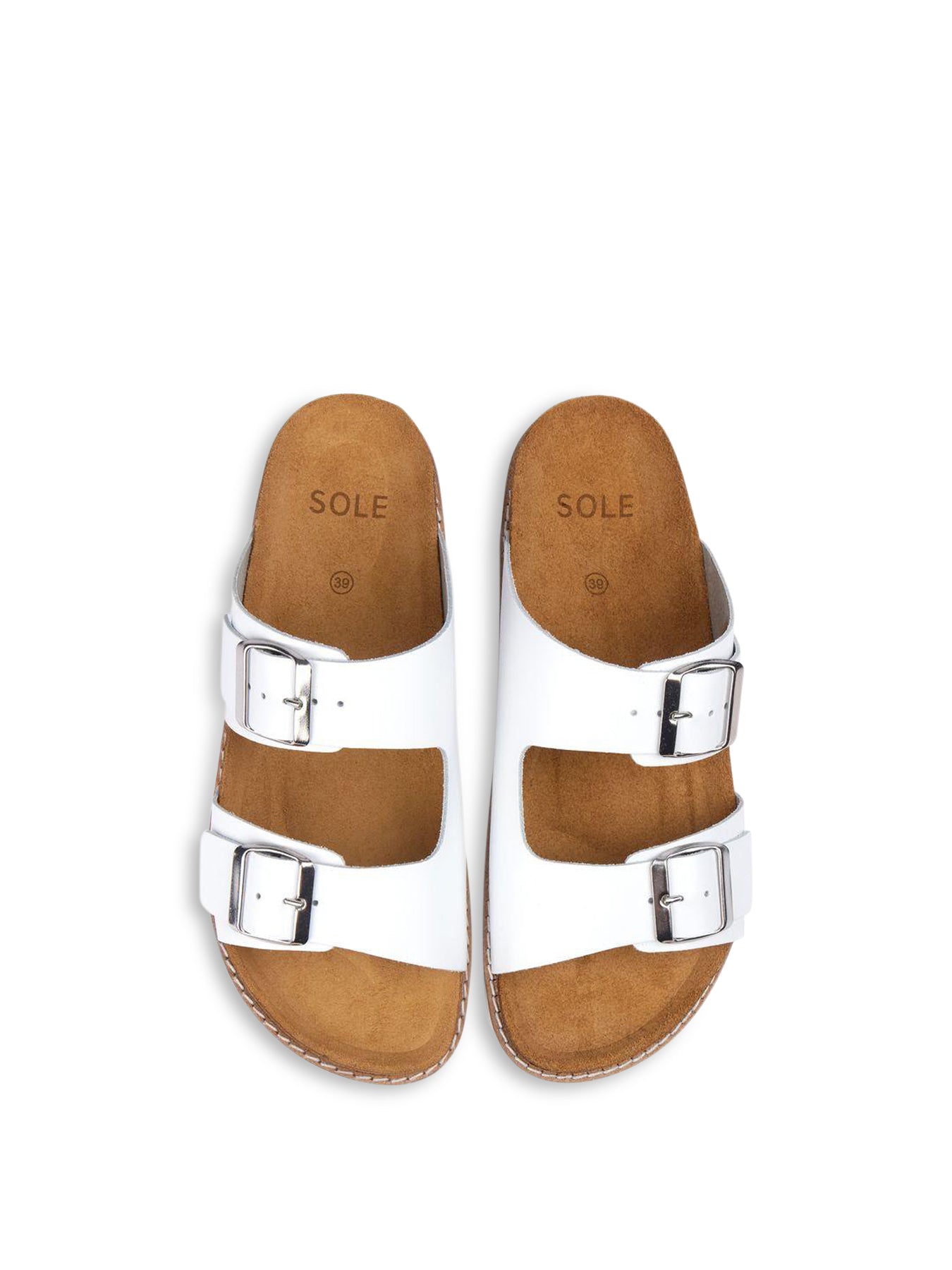 Gerti Footbed Sandals White