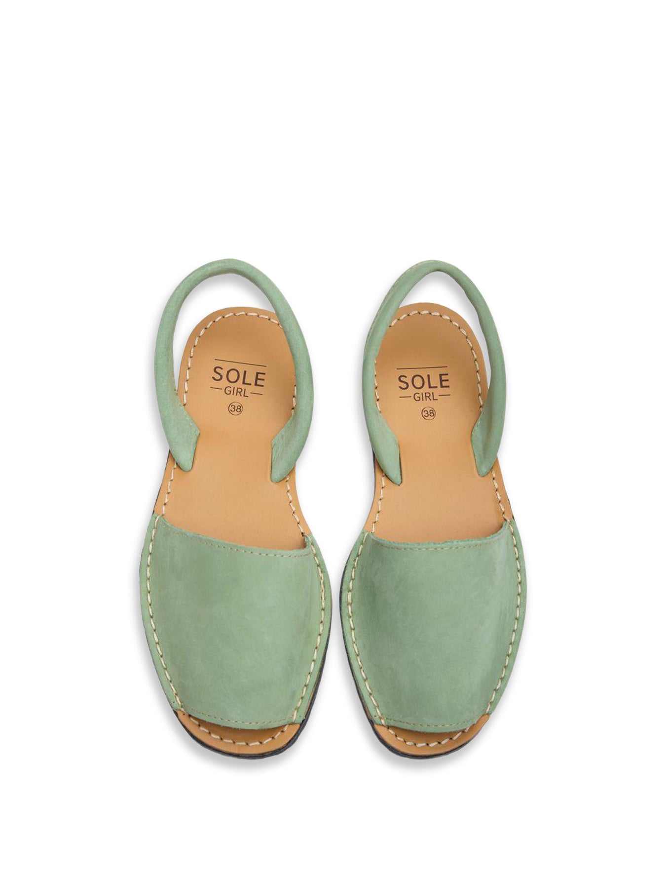 Sole Macaw Nubuck Menorcan Sandals Green