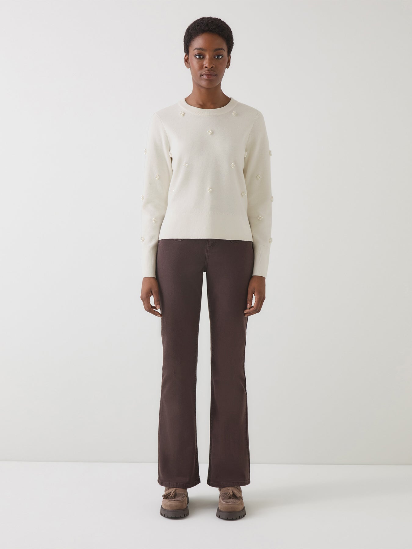 Buttercup Ivory Pearl Beaded Milano Sweater