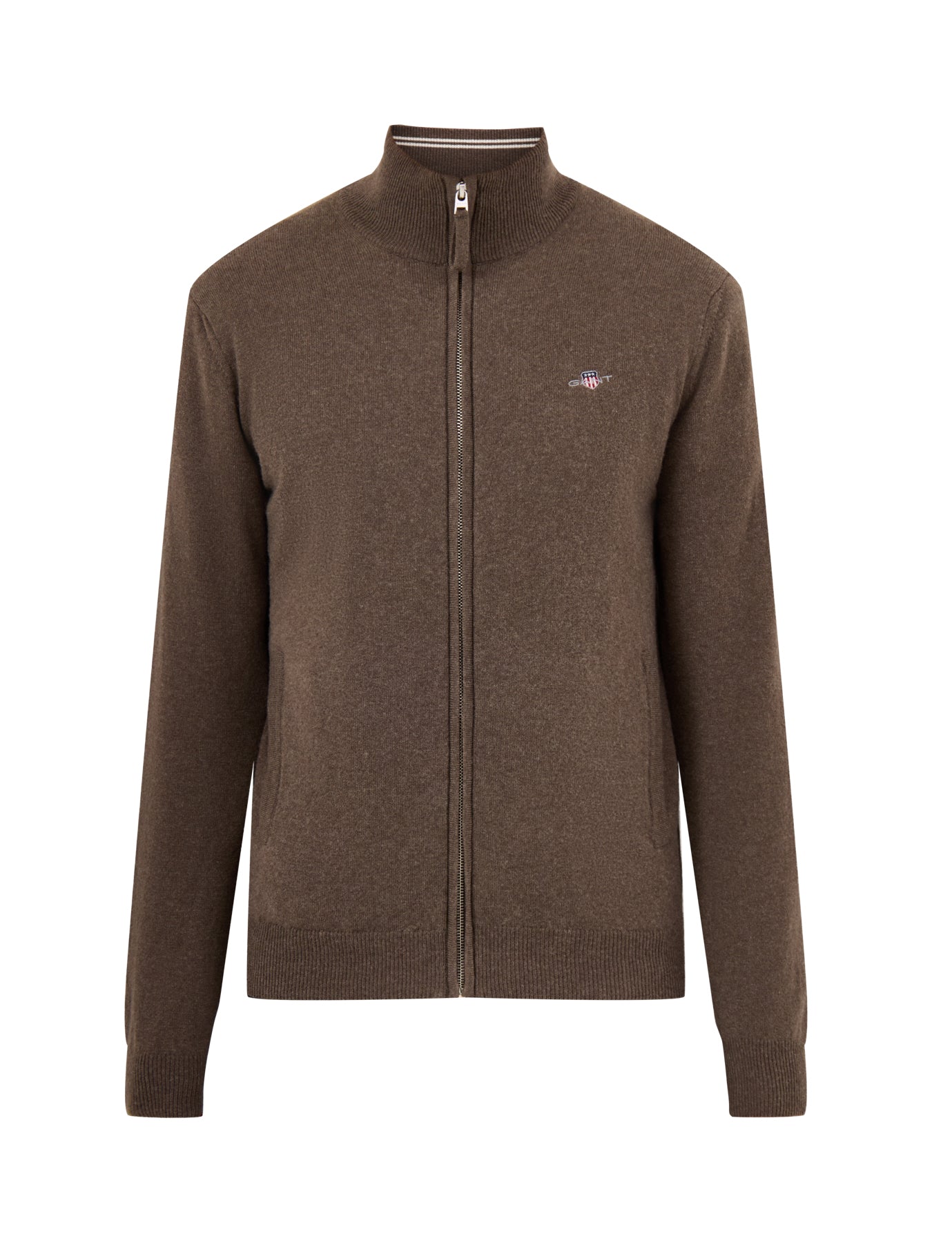 Superfine Lambswool Zip Cardigan Seawood Melange