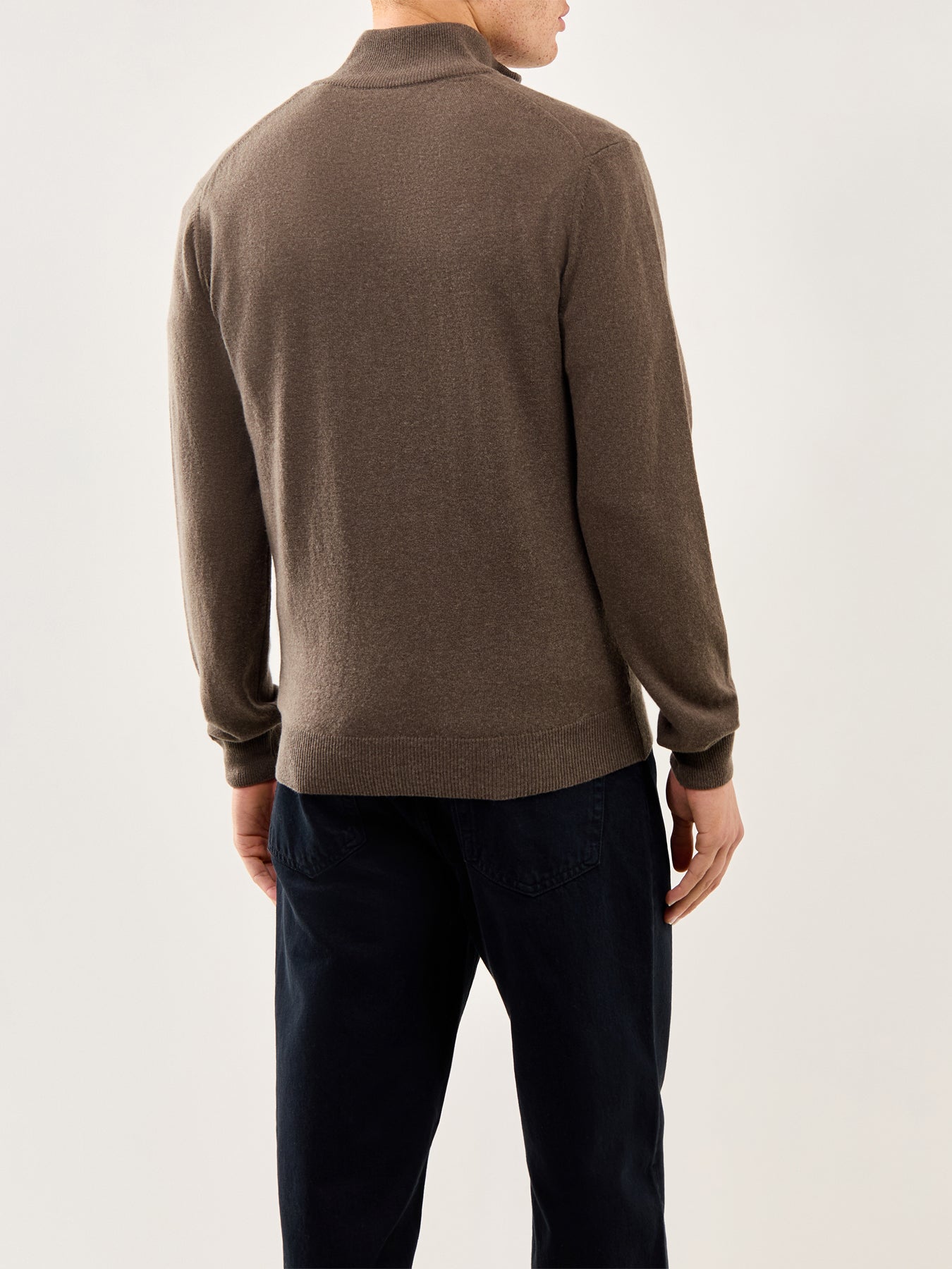Superfine Lambswool Zip Cardigan Seawood Melange