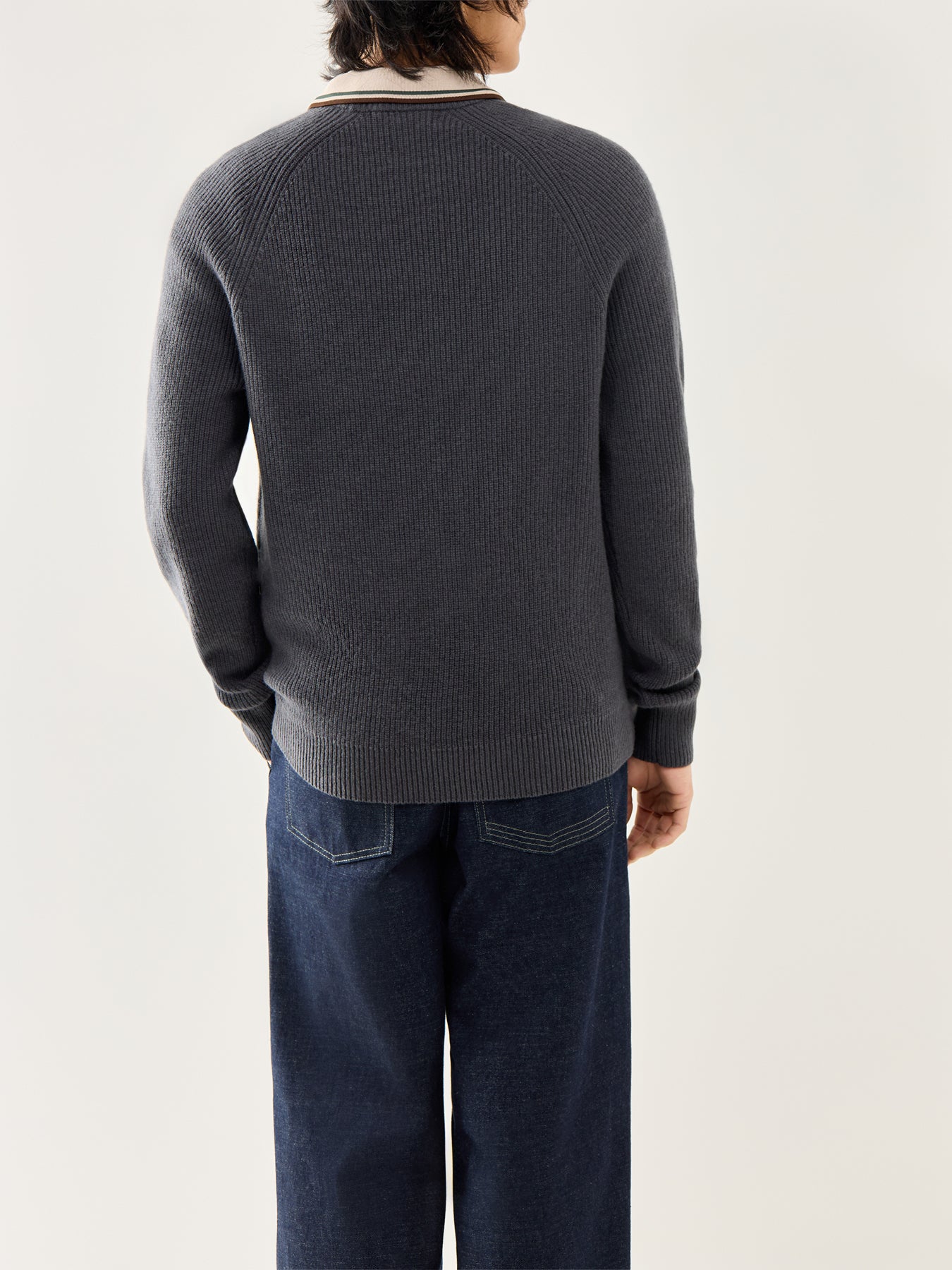 Lambswool Raglan Jumper Grey