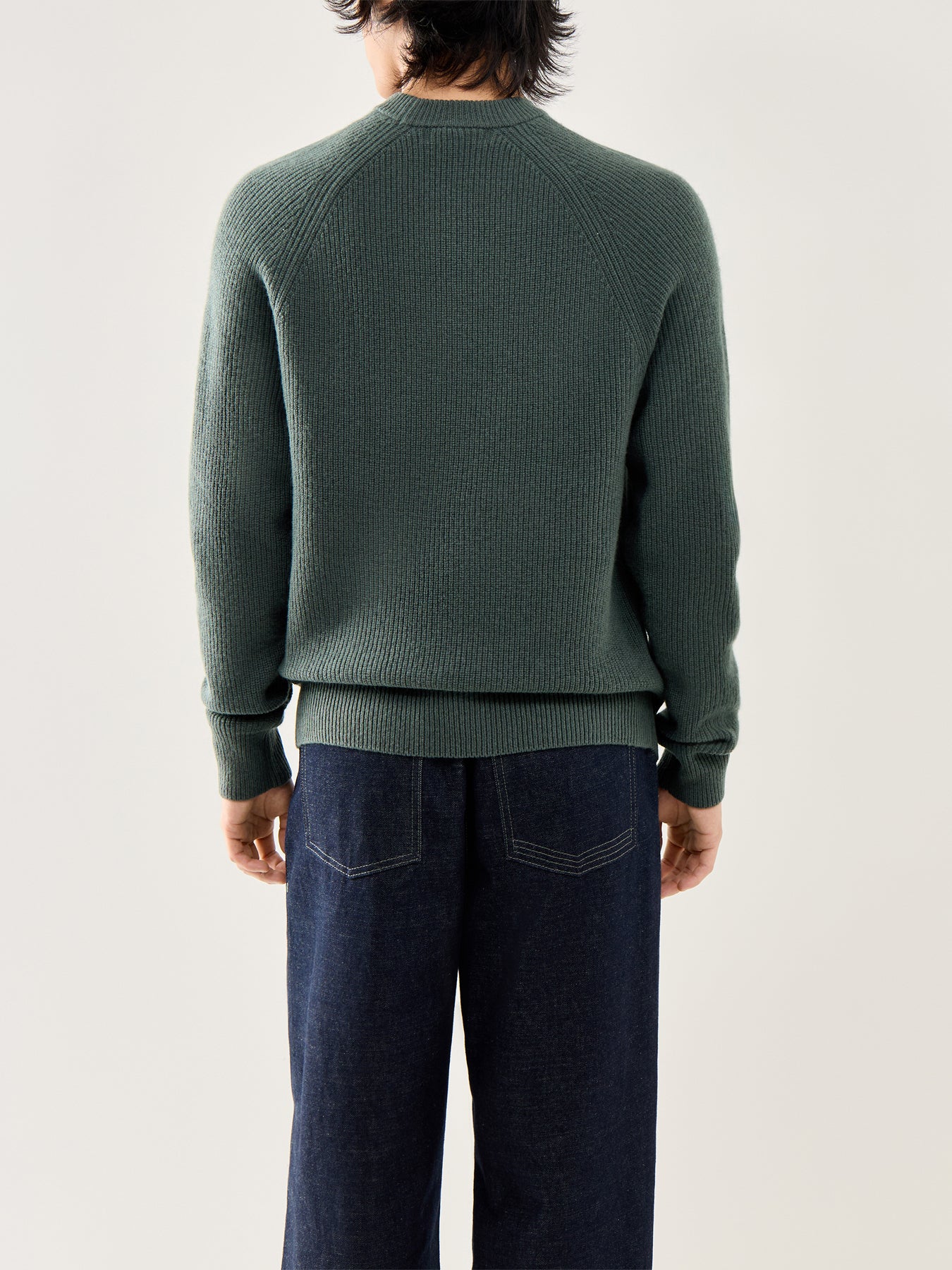 Lambswool Raglan Jumper Green